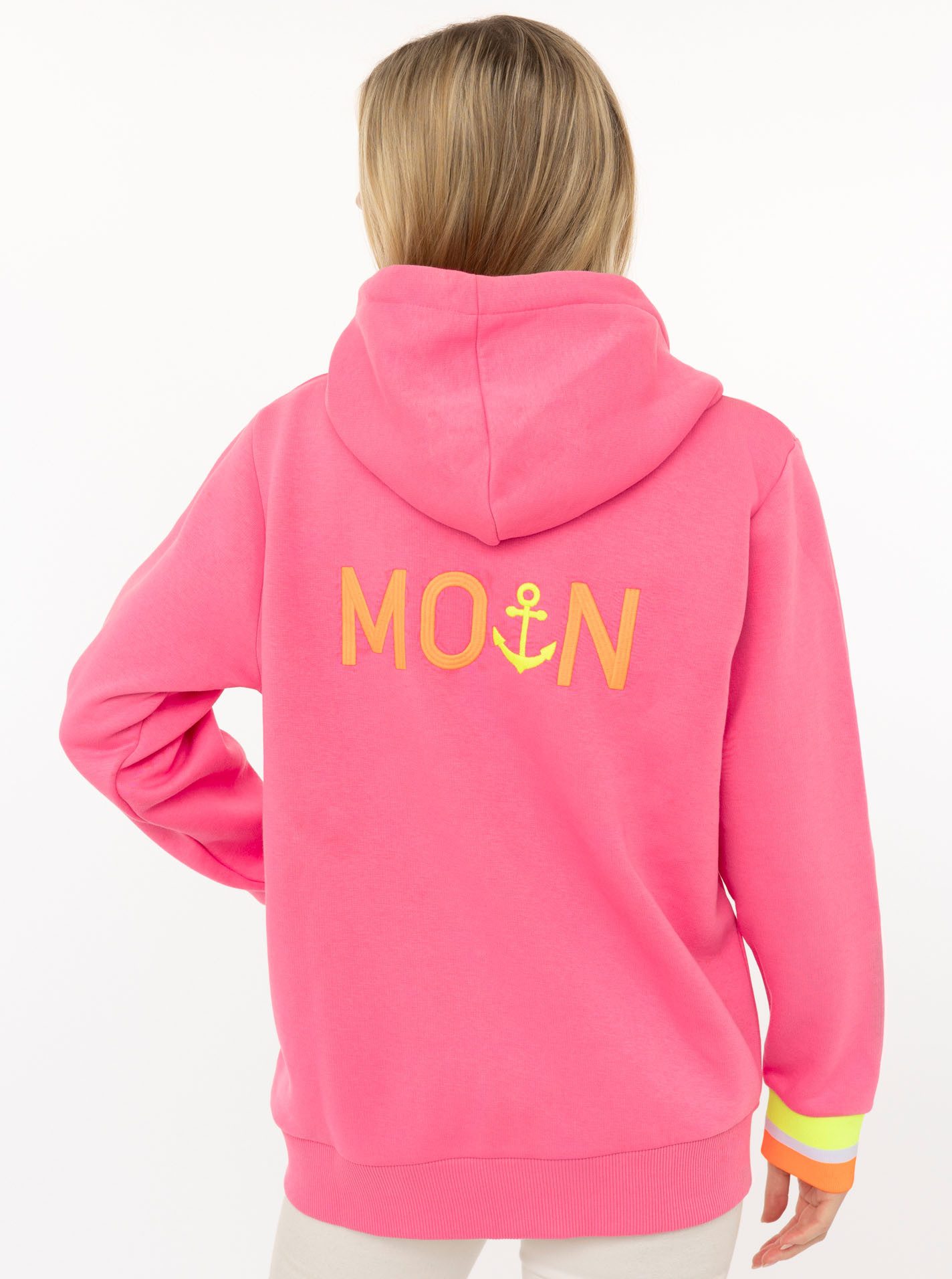 Zwillingsherz Kapuzensweatjacke "Rahel" Langarm, Kapuze, Reißverschluss, modisch, Schriftzug, Taschen