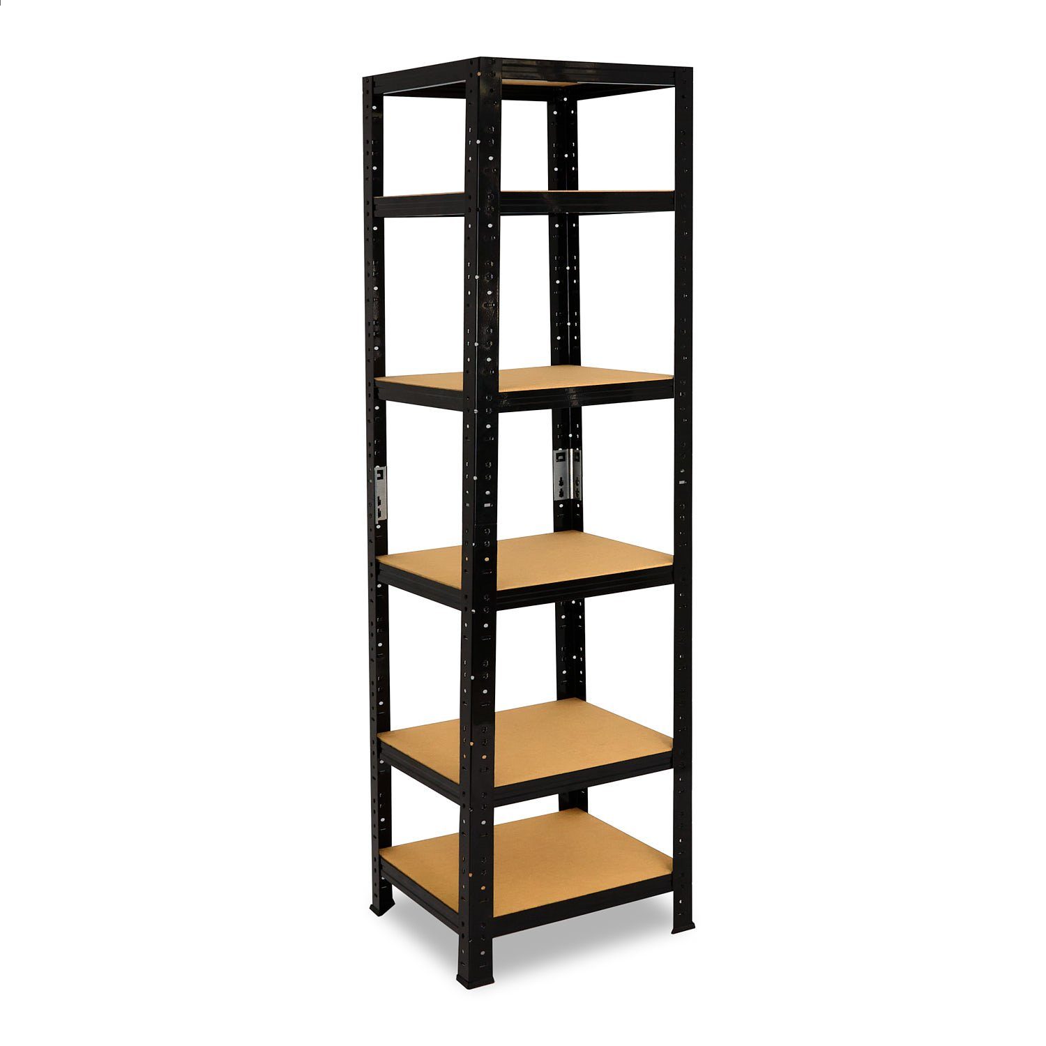 shelfplaza Schwerlastregal BLACK, 180x50x50cm, Metallregal Lagerregal, Regal Lastenregal, schwarz je Steckregal schwarz als 145kg & 6 Böden Metall Büroregal mit Tragkraft