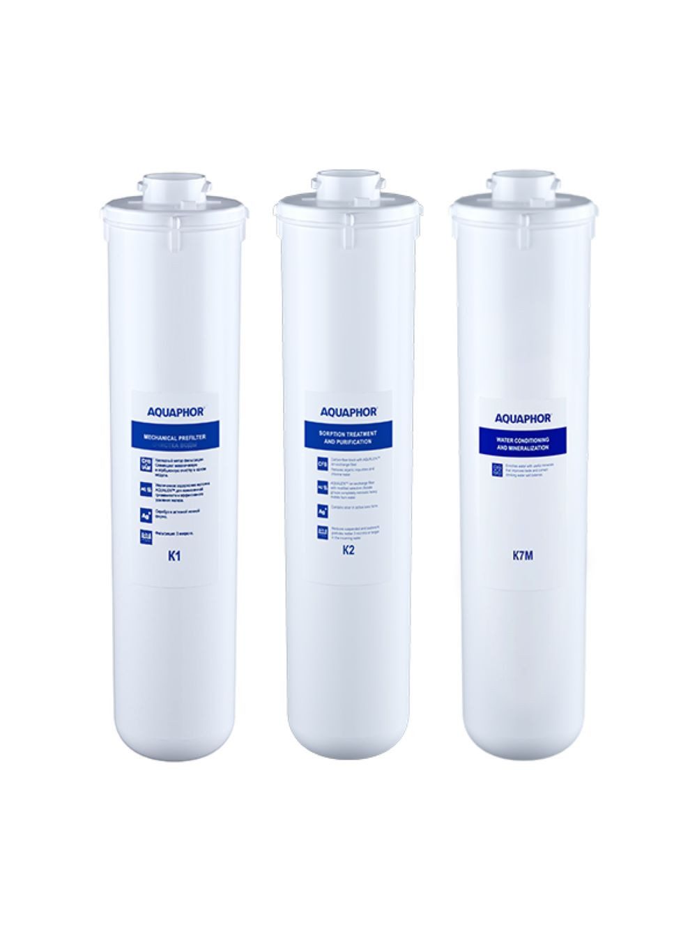 AQUAPHOR Wasserfilter Set K1 K2 K7M, Zubehör für Umkehrosmose AQUAPHOR DWM 101S, 102S/ Vorfilter plus Remineralisierung K7M