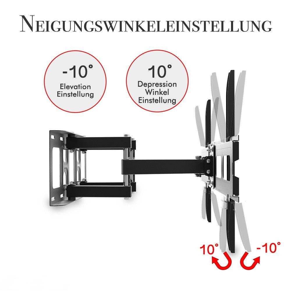 LALAHO TV-Wandhalterung TV Wandhalterung VESA 400*600mm, -10° bis 10°, 50kg, mit Wasserwaage, (bis 70 Zoll, TV Wandhalterung Fernsehhalterung neigbar schwenkbar VESA 600*400)