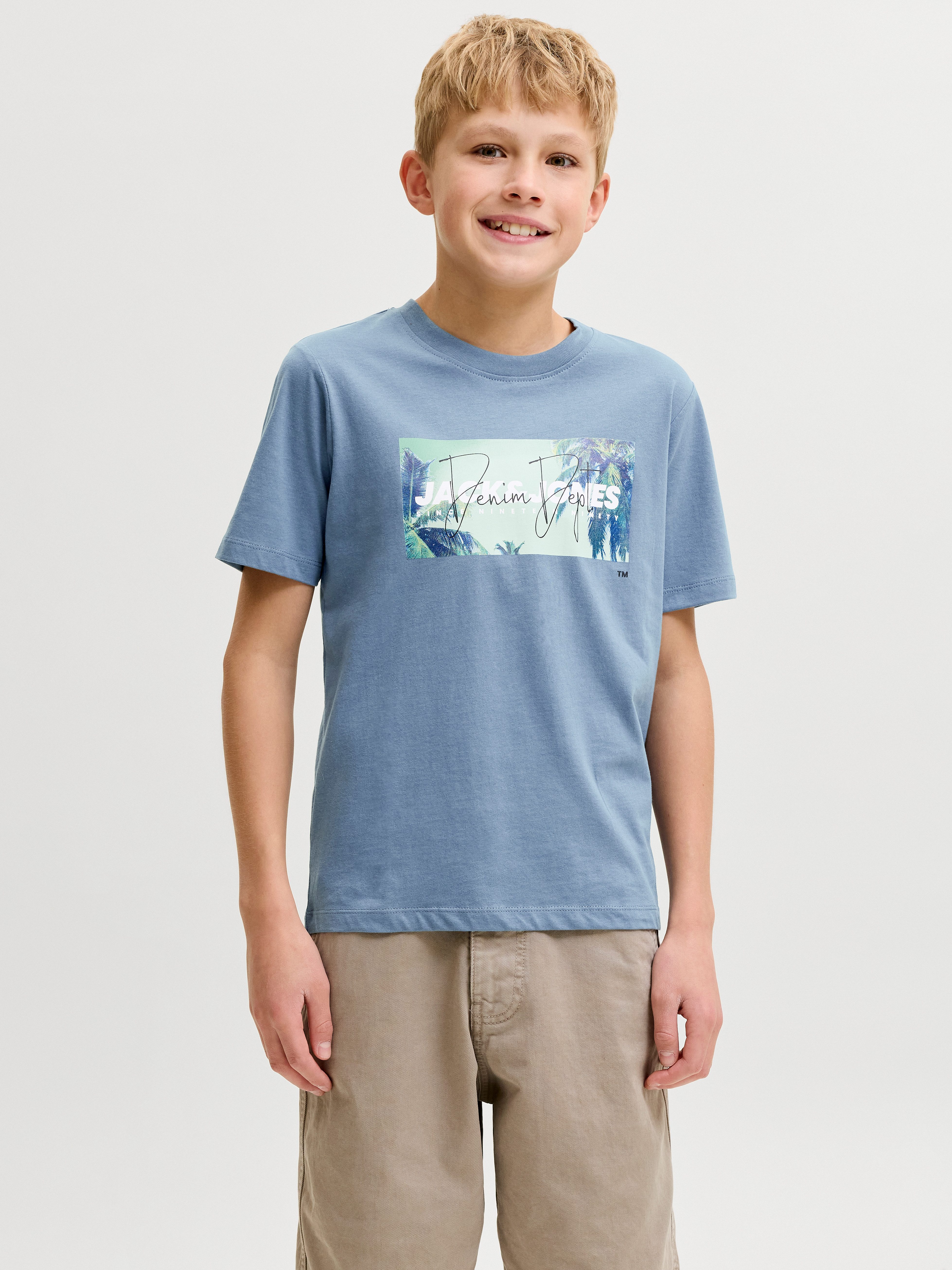 Jack & Jones Junior T-Shirt JJINDIANA TEE SS CREW NECK JNR Baumwolle, regular fit