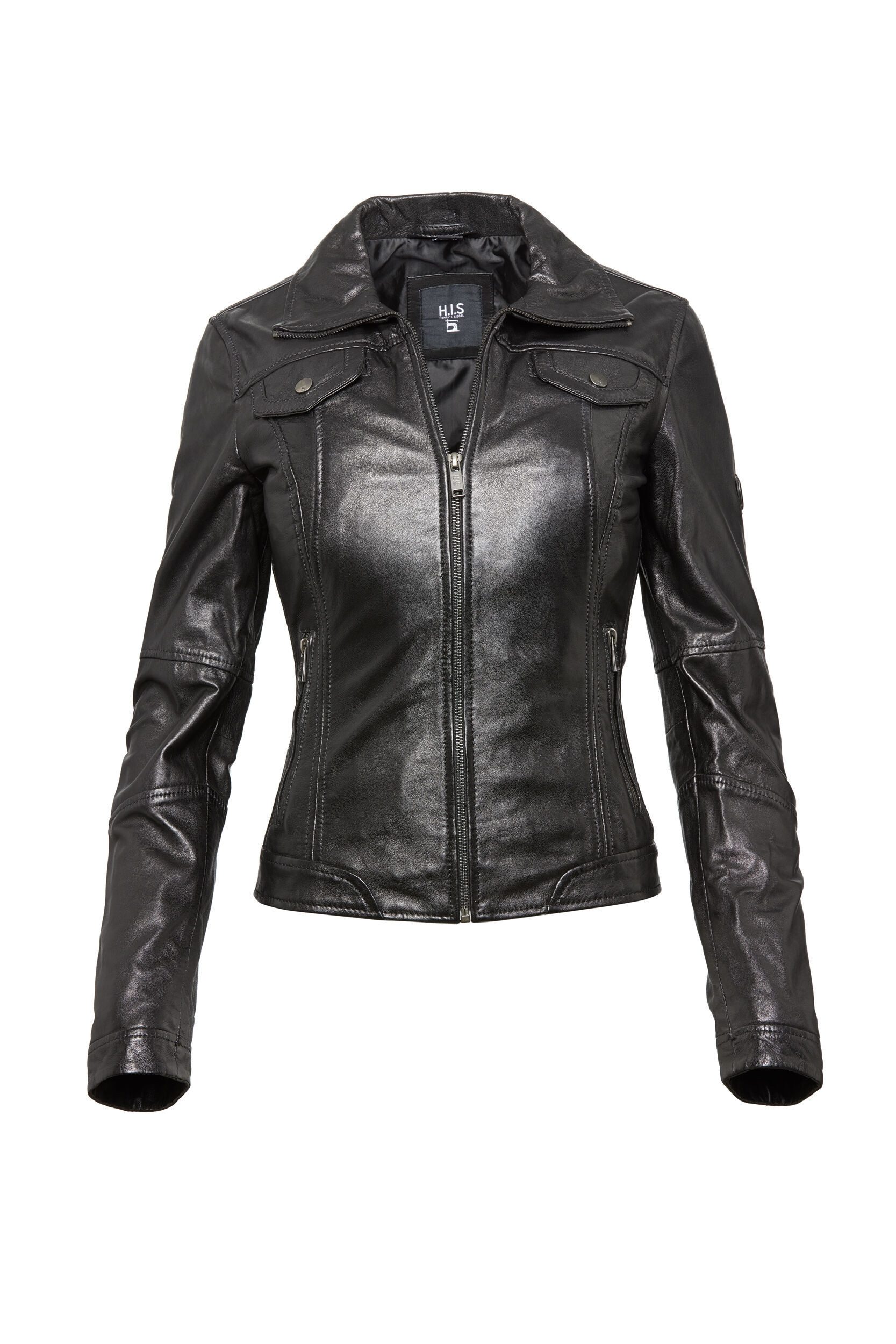 H.I.S Lederjacke (1-St) in leicht taillierter günstig online kaufen