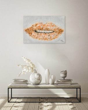 KUNSTLOFT Gemälde Sweet Lips 90x60 cm, Leinwandbild 100% HANDGEMALT Wandbild Wohnzimmer