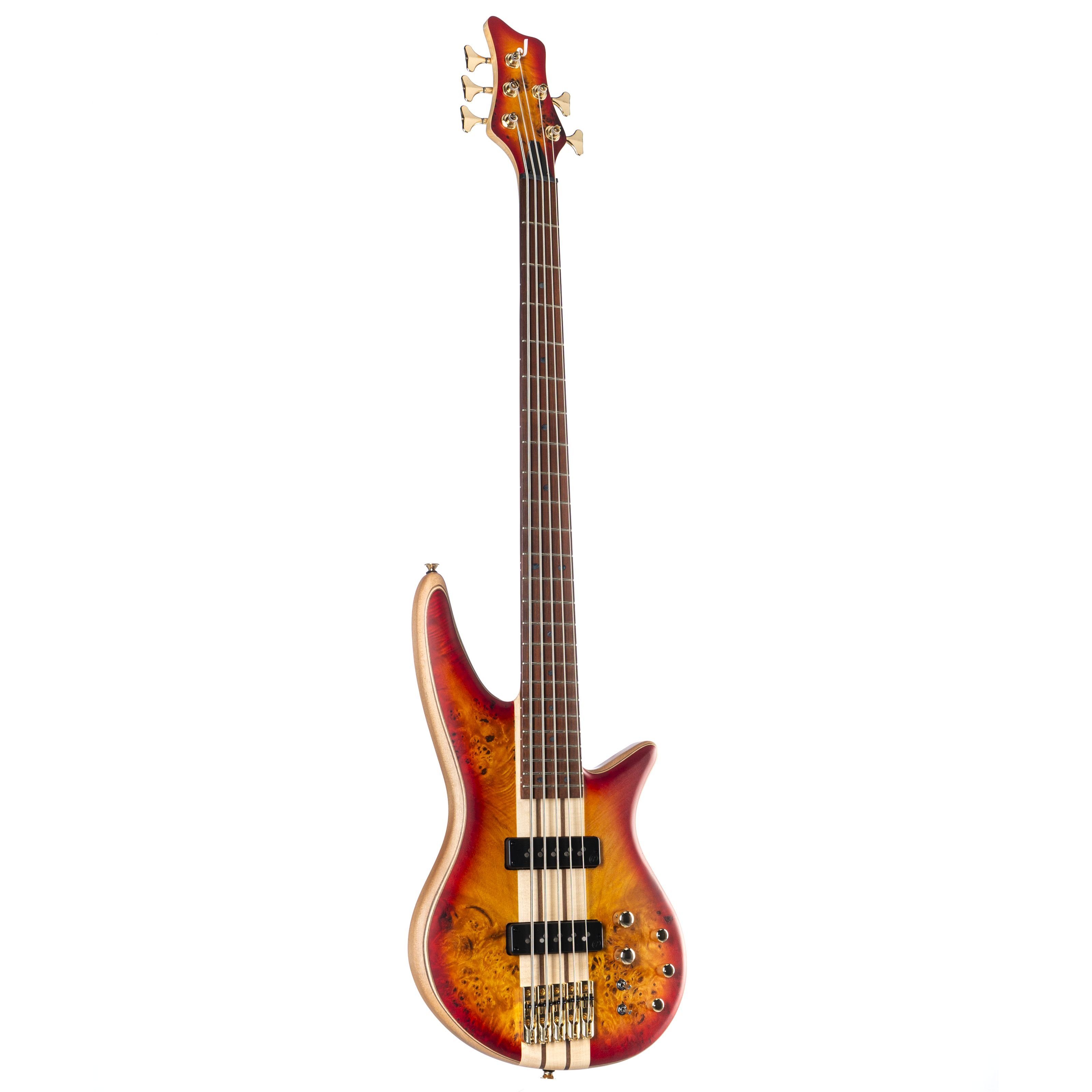 Jackson E-Bass, Pro Series Spectra Bass SBP V Transparent Cherry Burst - E-Bass