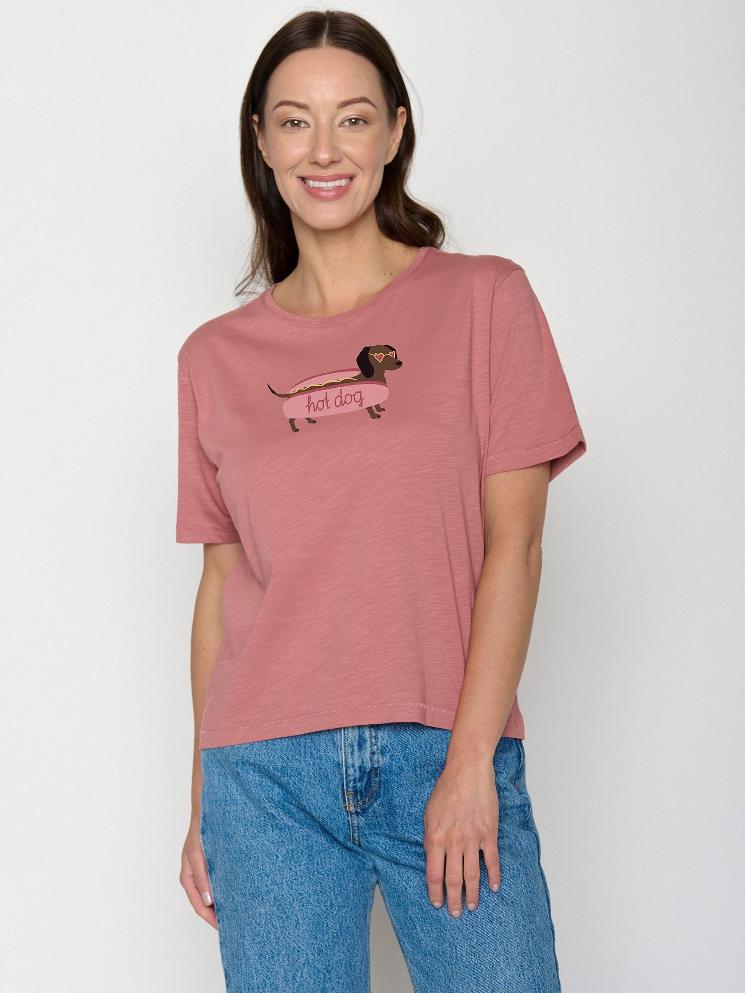 GreenBomb T-Shirt Nova Hot Dog (1-tlg., 1) Flammgarn, lockerer Schnitt, entspannter längerer Ärmel