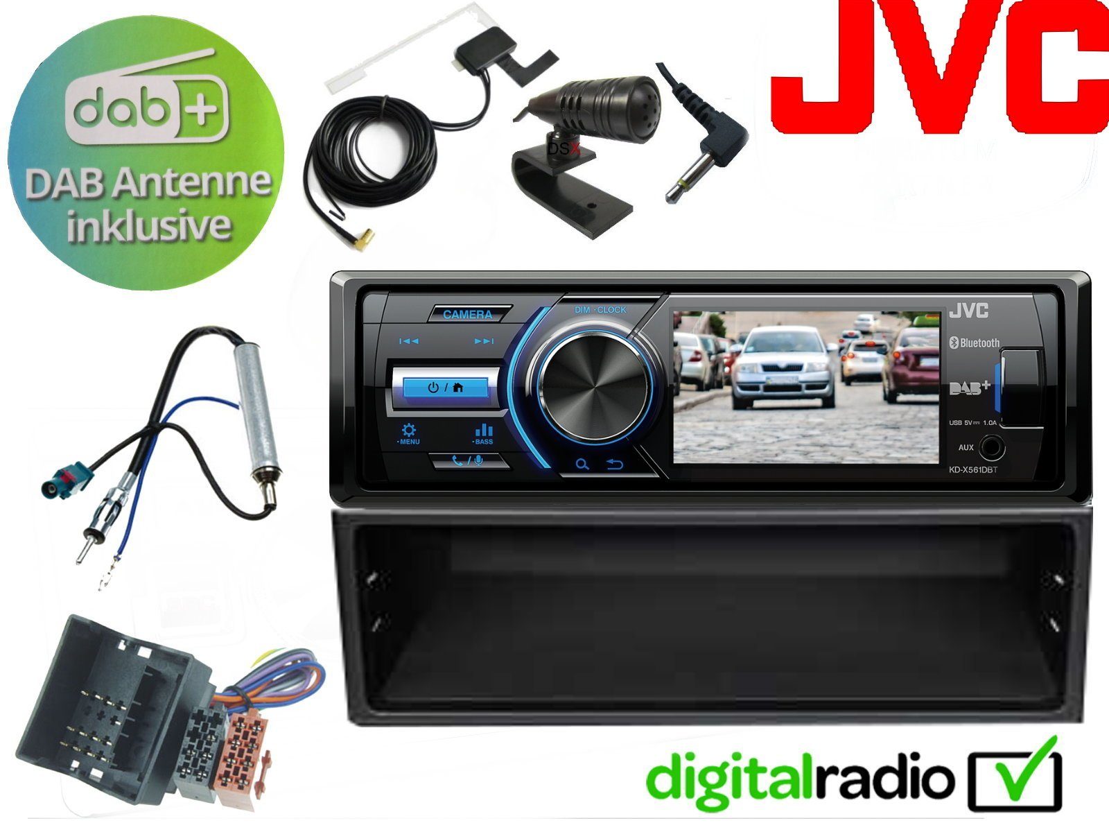 USB TFT JVC Bluetooth VW Autoradio 4 Radio 45 (DAB), für W) DAB+ (Digitalradio Golf DSX