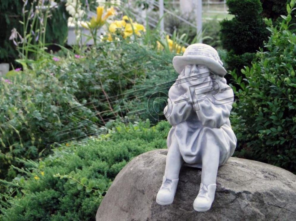 JVmoebel Skulptur Junge Sitzende Figur Statue Figuren Skulptur Statuen Garten Deko