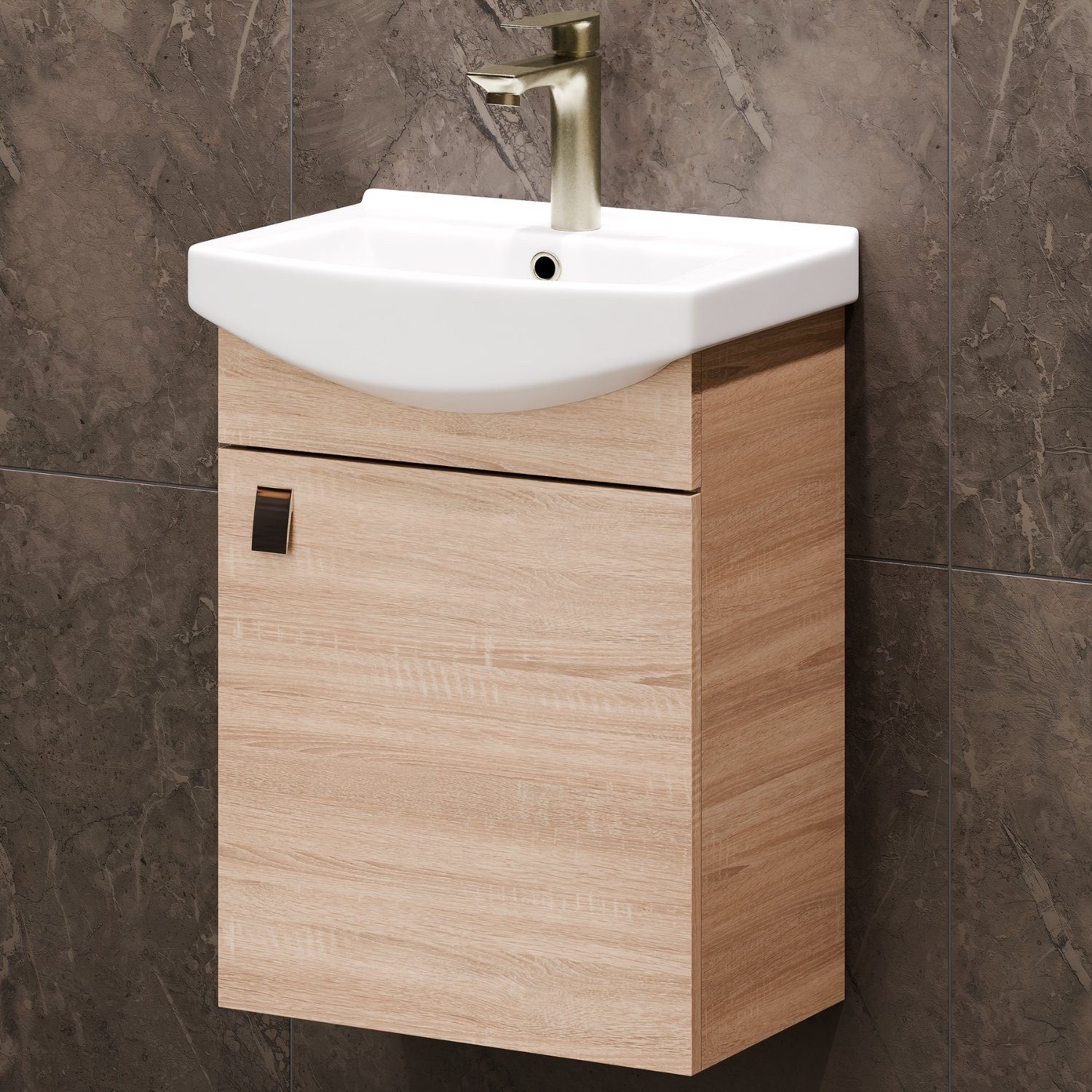 Planetmöbel Waschtisch Waschtischunterschrank 45cm Sonoma Eiche günstig online kaufen
