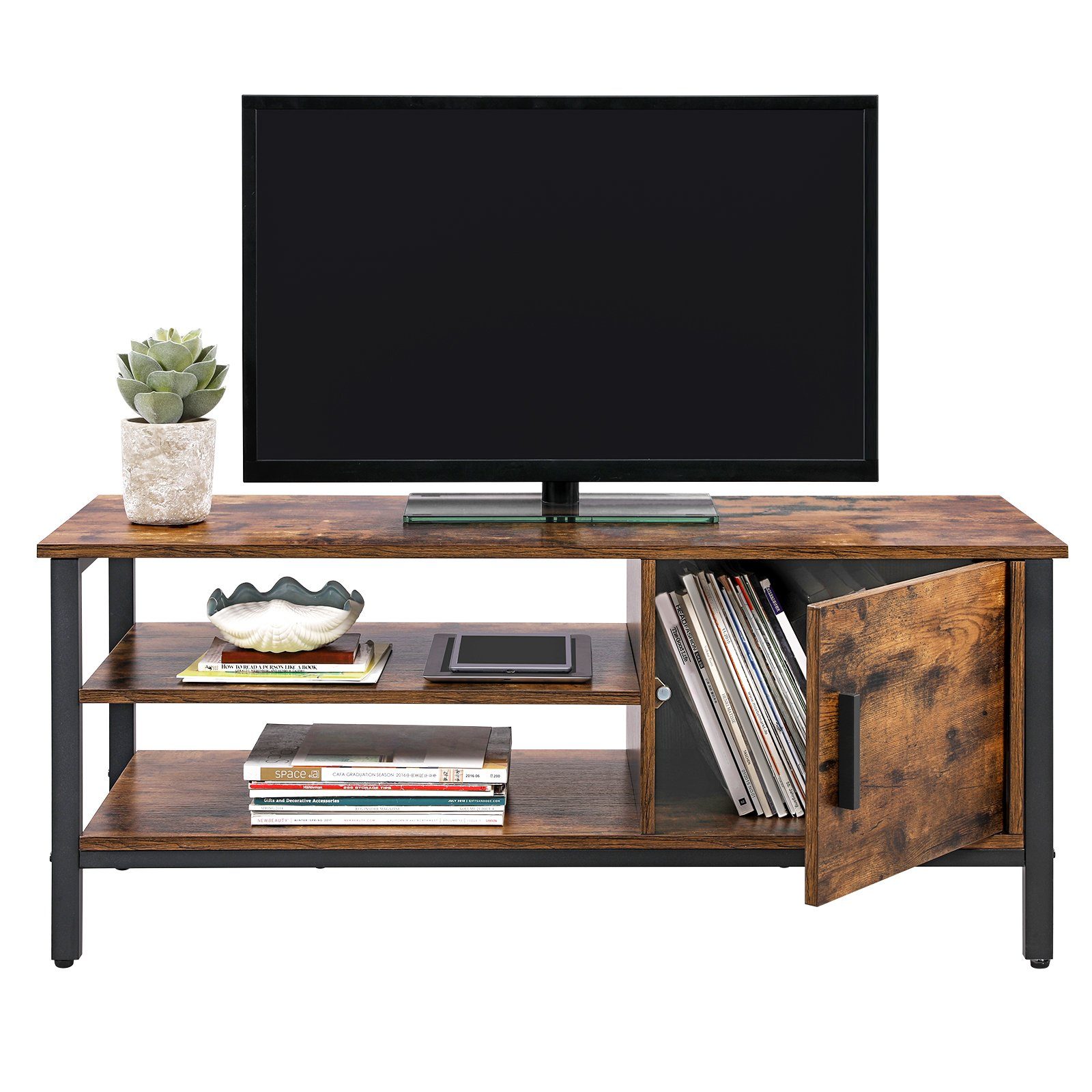 VASAGLE Lowboard »Fernsehtisch«, TV-schrank, für Fernseher bis 48 Zoll,  vintage, 110 x 40 x 45 cm(L x B x H)