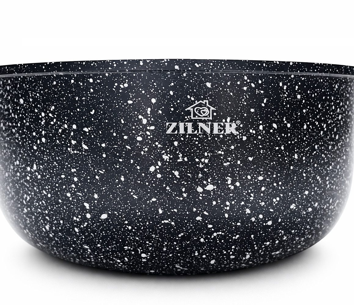 Zilner Topf-Set 19 tlg Graphitfarbenes Topfset mit eleganter weißer Sprenkeloptik, Aluminium (Sichern Sie sich jetzt dieses vielseitige Premium-Kochgeschirr-Set und verwandeln Sie jede Mahlzeit in ein komfortables, stilvolles und professionelles Kocherlebnis., 19-tlg., Passt in jede Küche)