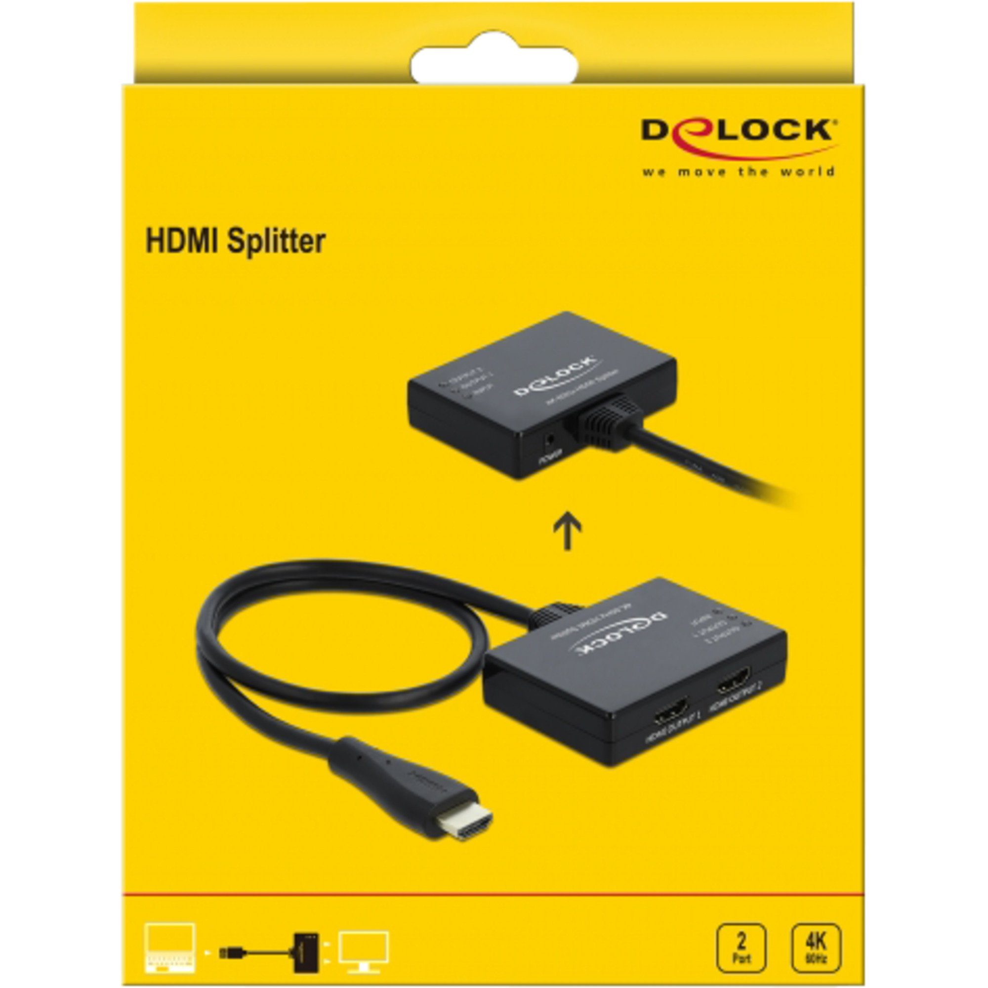 DeLOCK in 4K x HDMI HDMI Splitter x HDMI out Delock > Netzwerk-Switch 2 1
