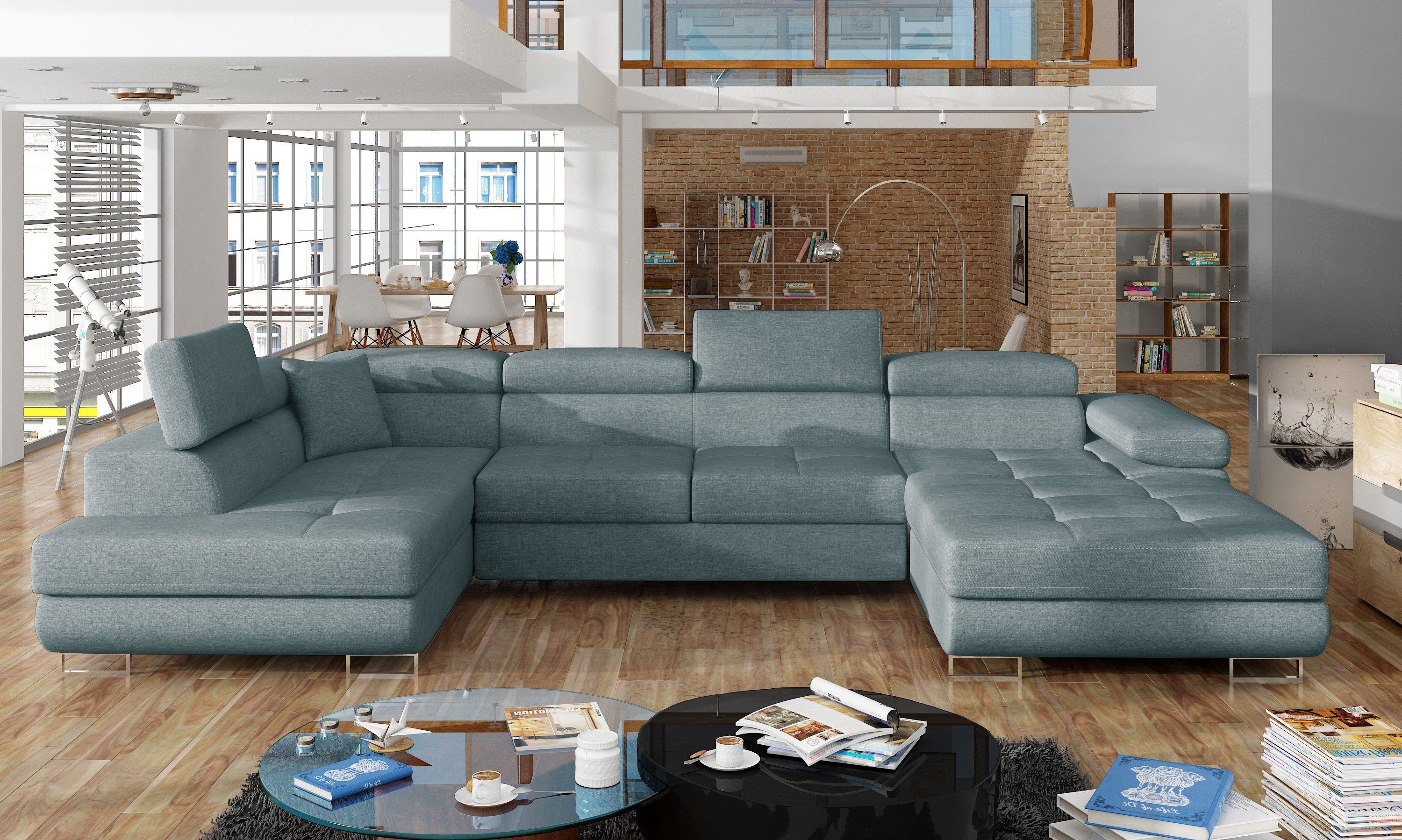 Best for Home Ecksofa Rodrigo mit Schlaffunktion & Bettkasten – Modern & Komfortabel, Ecksofa mit Schlaffunktion 3 Teile, mit Bettfunktion, Bettkasten und verstellbaren Kopfstützen
