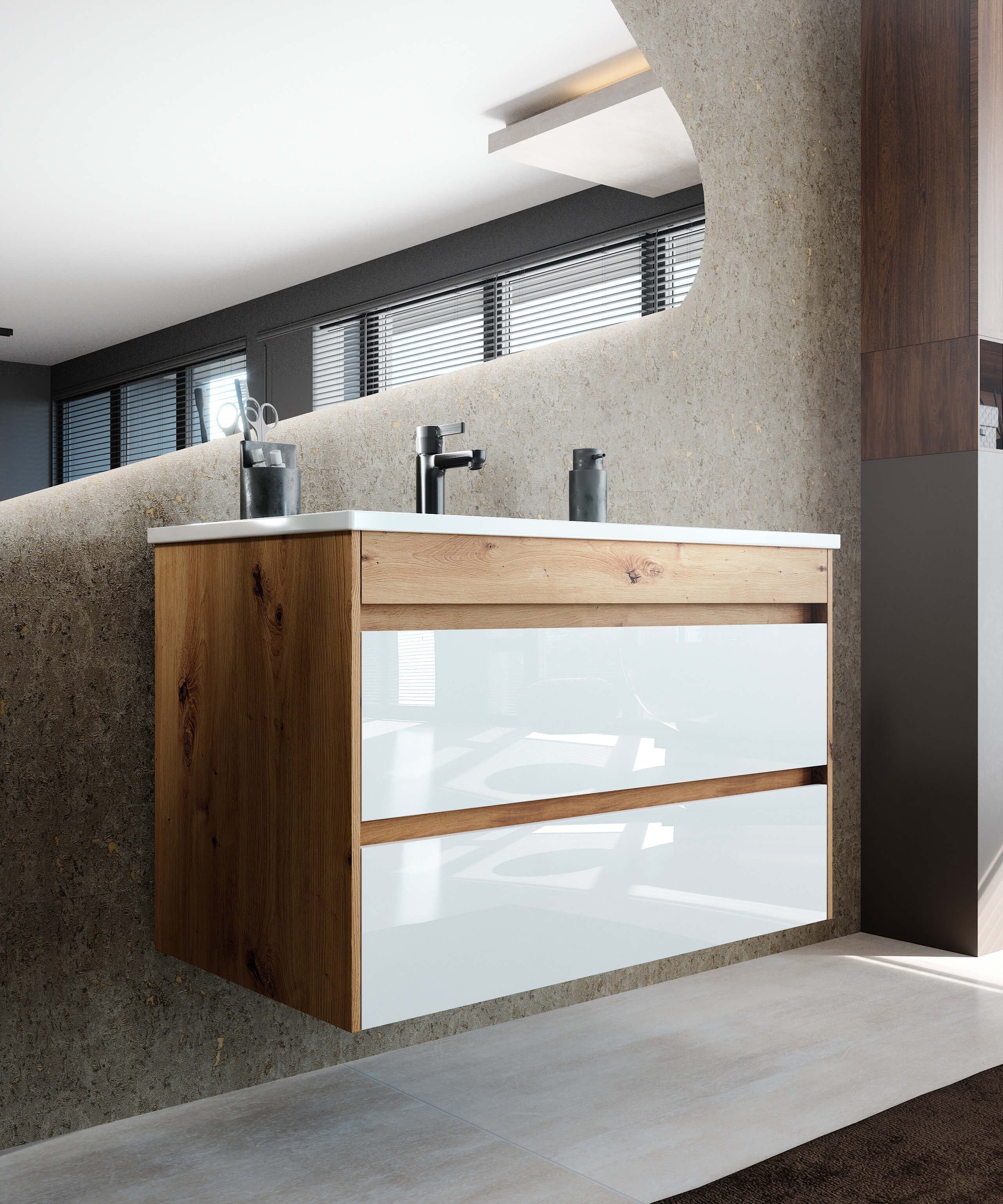 Newroom Waschtisch Sulier, Waschbeckenunterschrank inkl. Waschbecken günstig online kaufen