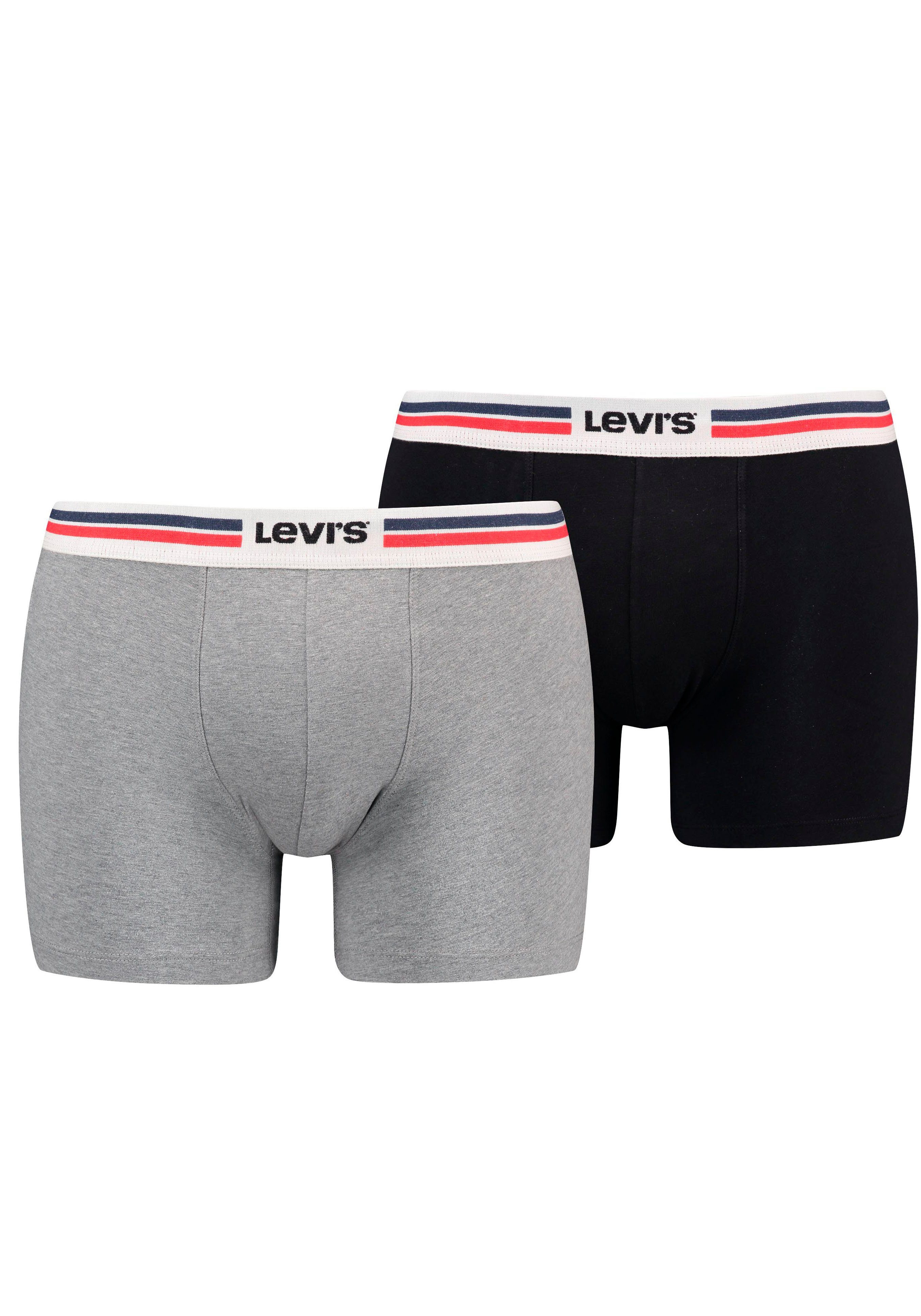Levi's® Boxershorts (Packung, 2-St) LEVIS MEN PLACED SPRTSWR LOGO BOXER BRIEF ORG 2P middle grey melange
