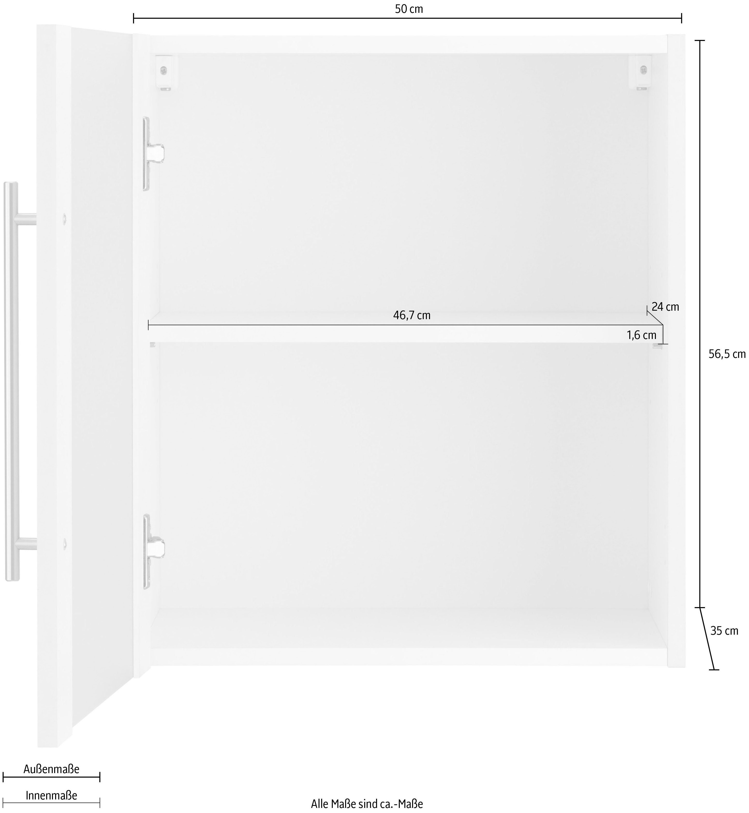 wiho Front weiß/weiß Glashängeschrank | Küchen Unna Glaseinsatz mit Weiß