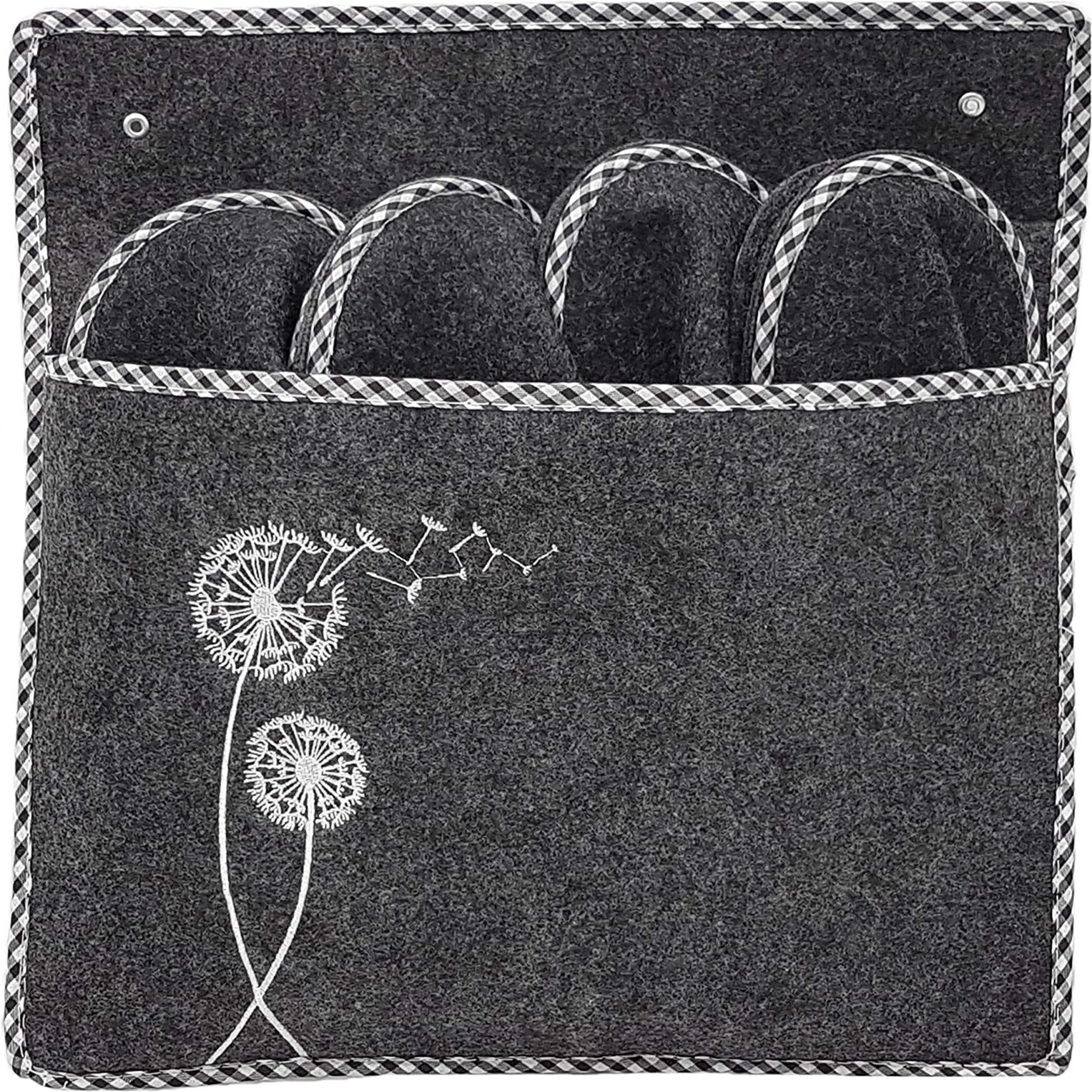 ONVAYA Gästepantoffel Pusteblume Grau, 5er Set, Gästehausschuhe, Pantoffel Pantoffel