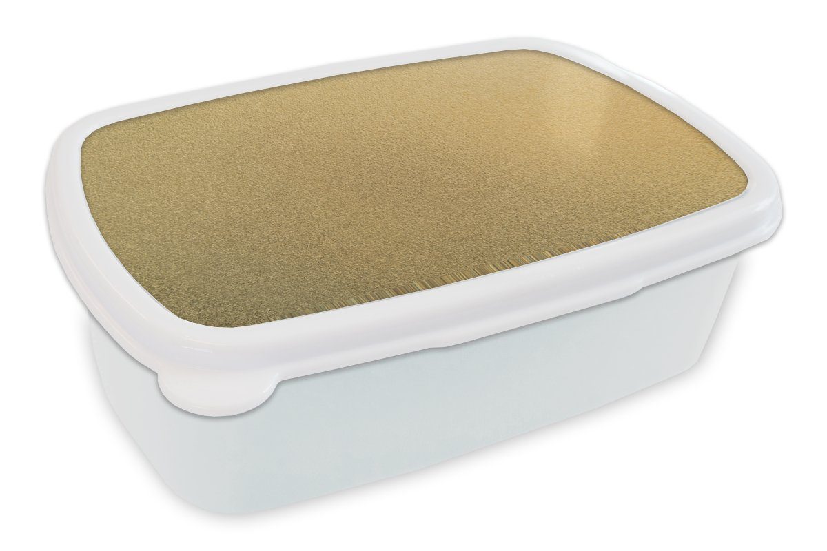 MuchoWow Lunchbox Metall - Gold - Design - Struktur - Chic, Kunststoff, (2-tlg), Brotbox für Kinder und Erwachsene, Brotdose, für Jungs und Mädchen weiß