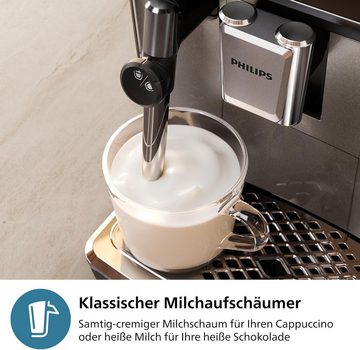 Philips Kaffeevollautomat LatteGo Milchsystem, 5 Kaffeespezialitäten, Intuitives Touchdisplay