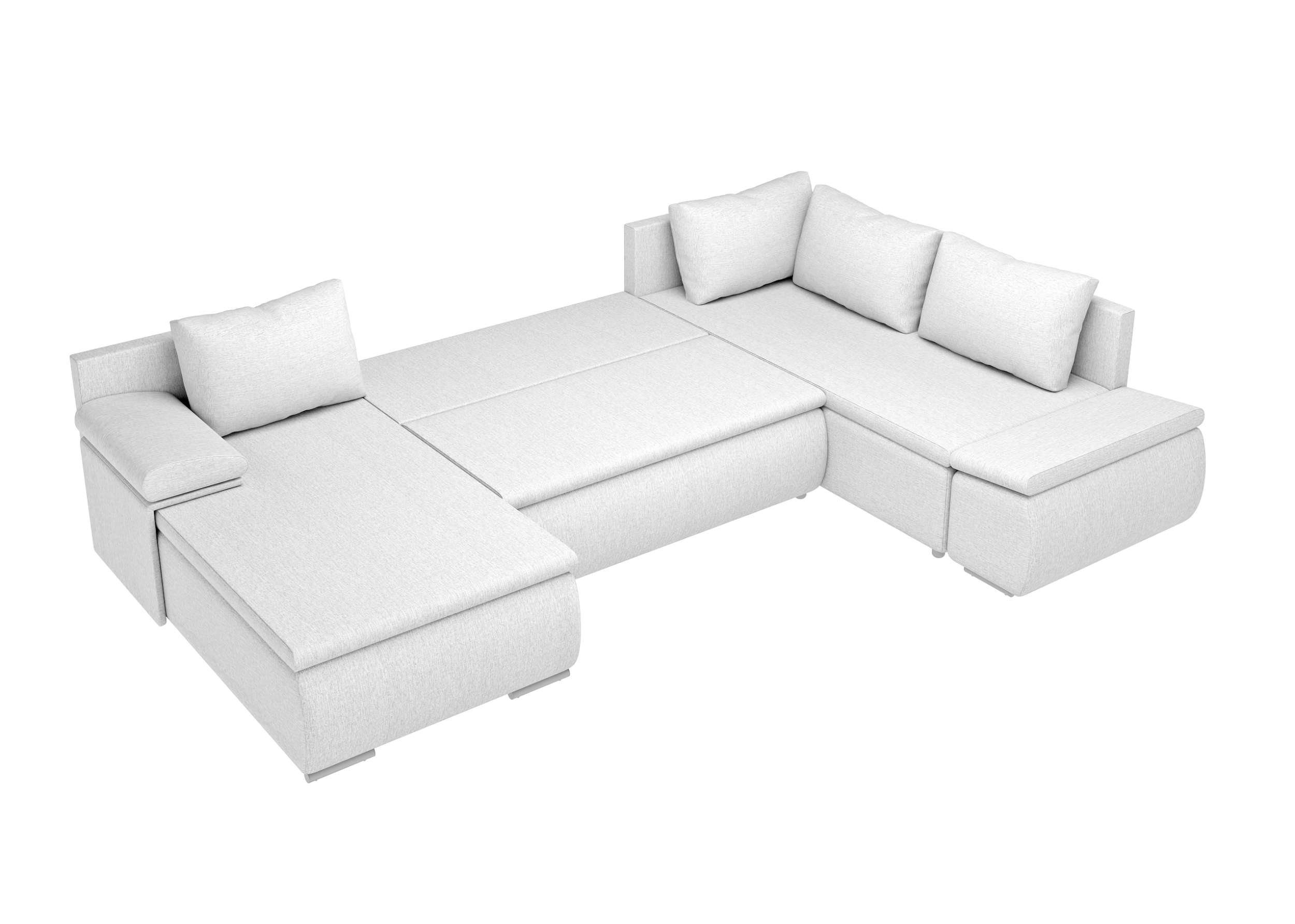 U-Form, Stylefy Bettkasten, und mit links oder mane Bettfunktion Wohnlandschaft Modern Sofa, rechts Wellenfederung im Nessi, Raum Design, frei bestellbar, stellbar, mit