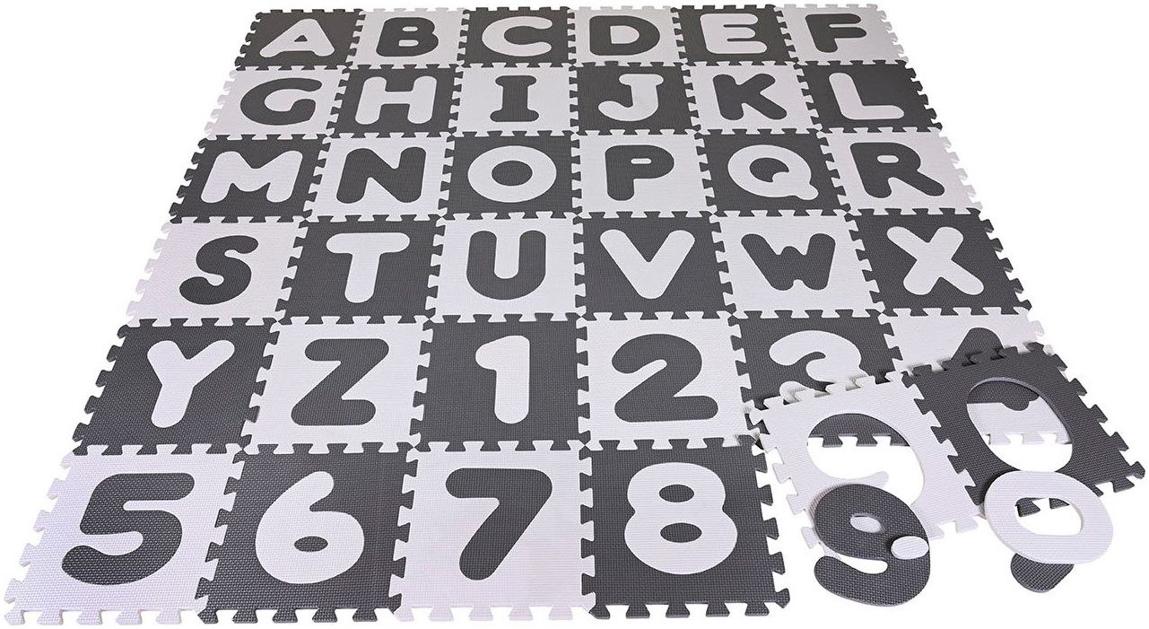 Knorrtoys® Puzzle Alphabet + Zahlen, grau-weiß, günstig online kaufen