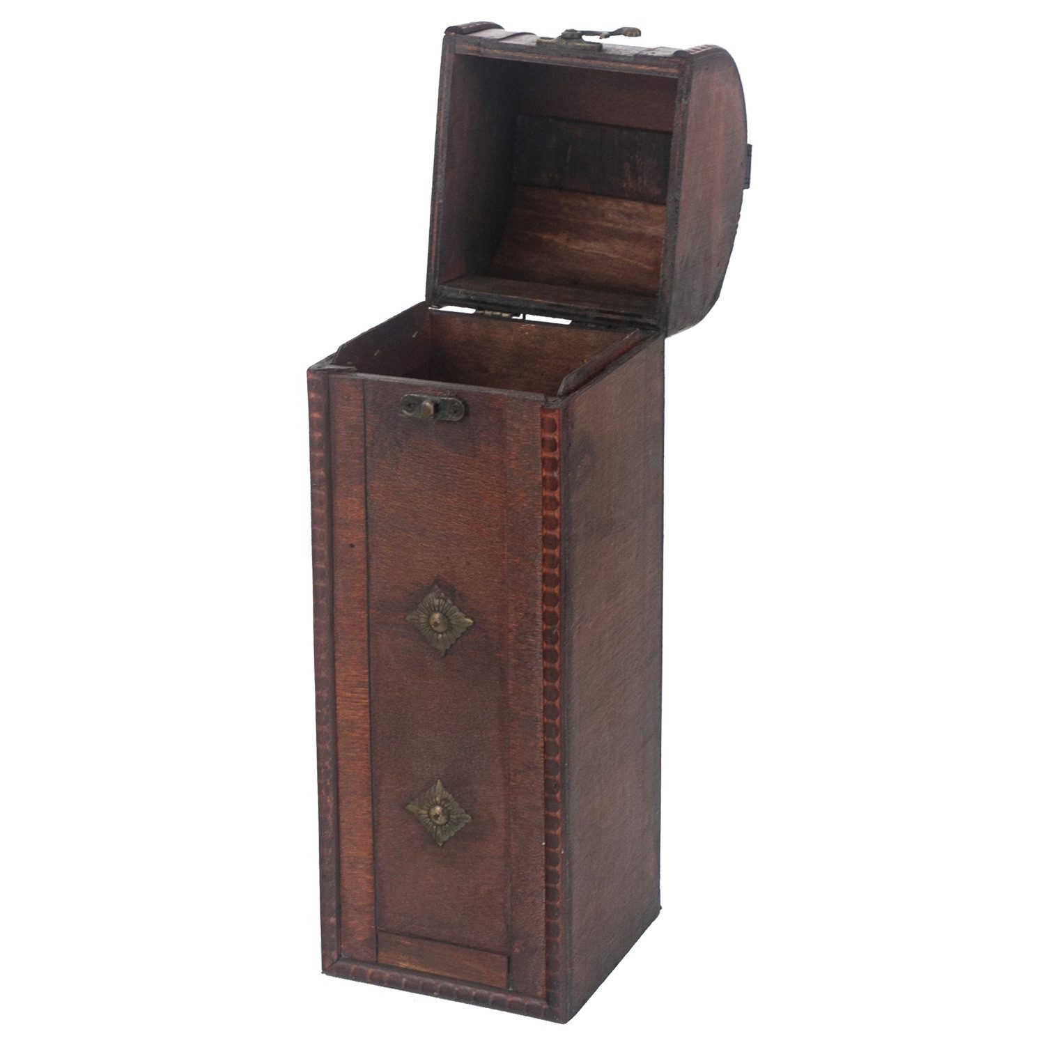 HMF Geschenkbox Vintage Weinbox, Geschenkkiste für besondere Anlässe, Deko Geschenk aus Holz für 1 Weinflasche, Hochformat, Italien