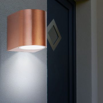 etc-shop Außen-Wandleuchte, Leuchtmittel inklusive, Warmweiß, Außen Wand Lampe Down Strahler Beleuchtung Haus Lampe im Set