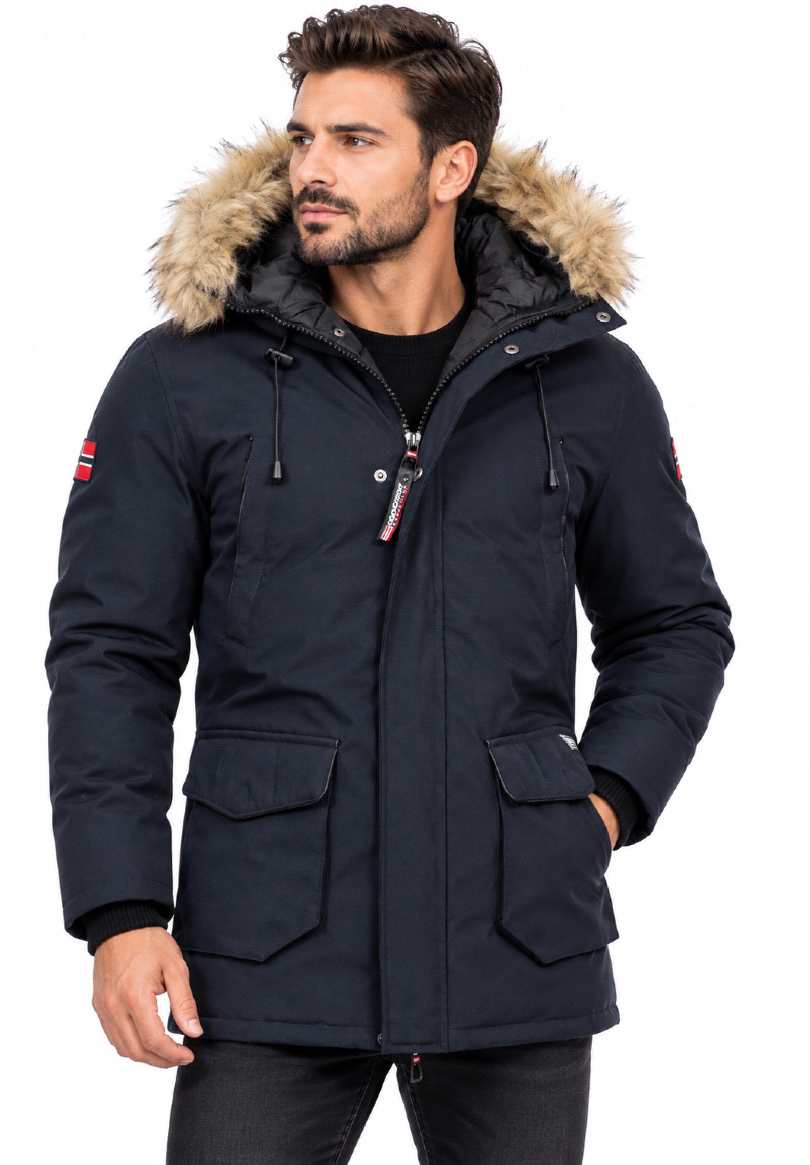 Geographical Norway Parka Herren Winter Jacke Outdoorjacke Winter Parka warm gesteppt Steppjacke