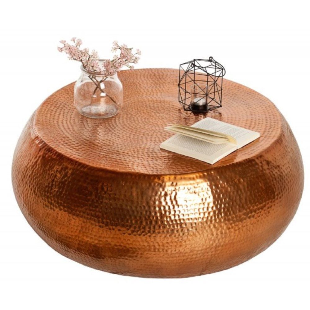 LebensWohnArt Couchtisch Stylischer Couchtisch MARTELLO No.2 Aluminium 80cm kupfer. € 299,90