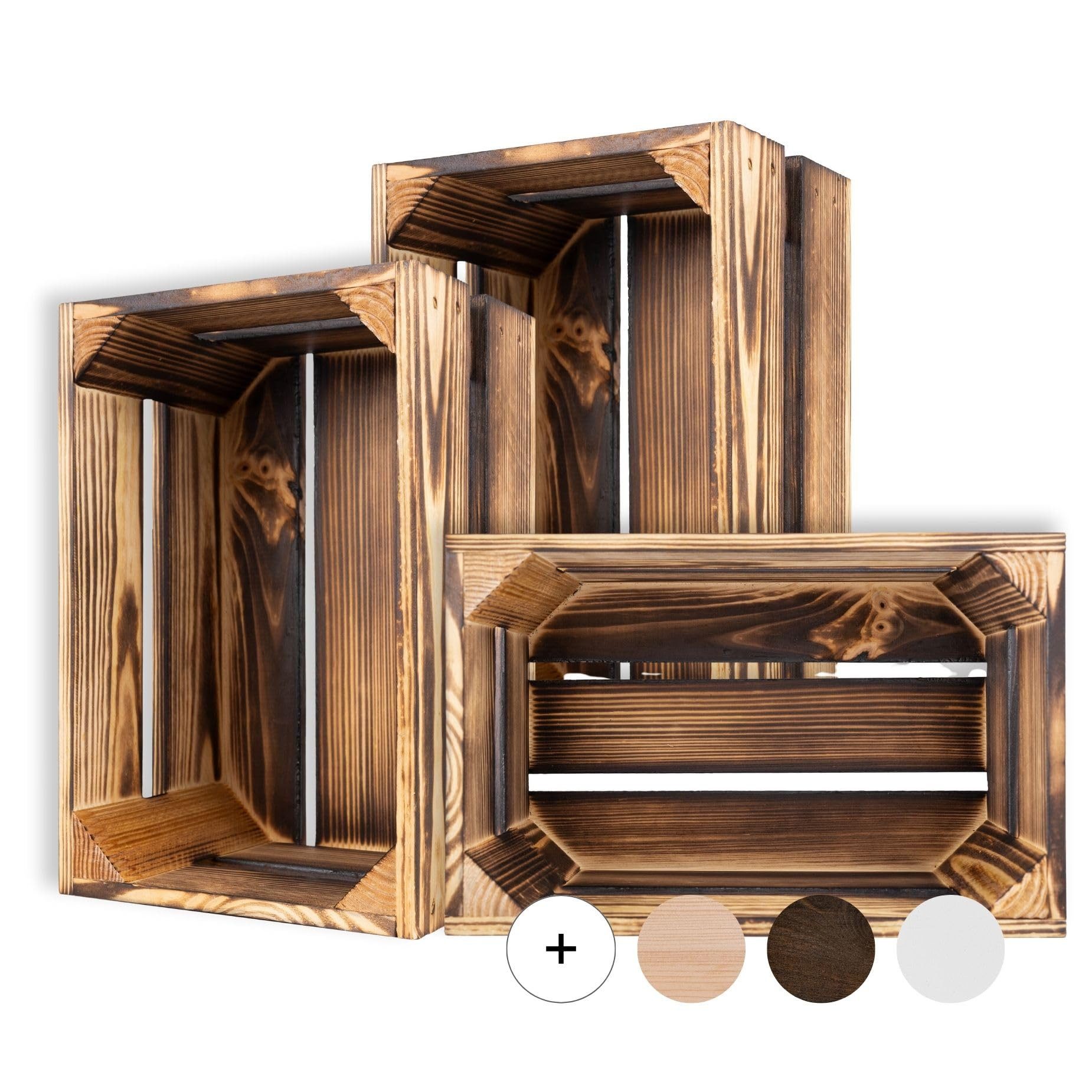 Creative Deco Holzkiste 3x Weinkisten Set Obstkiste Holz (3 Kisten) günstig online kaufen