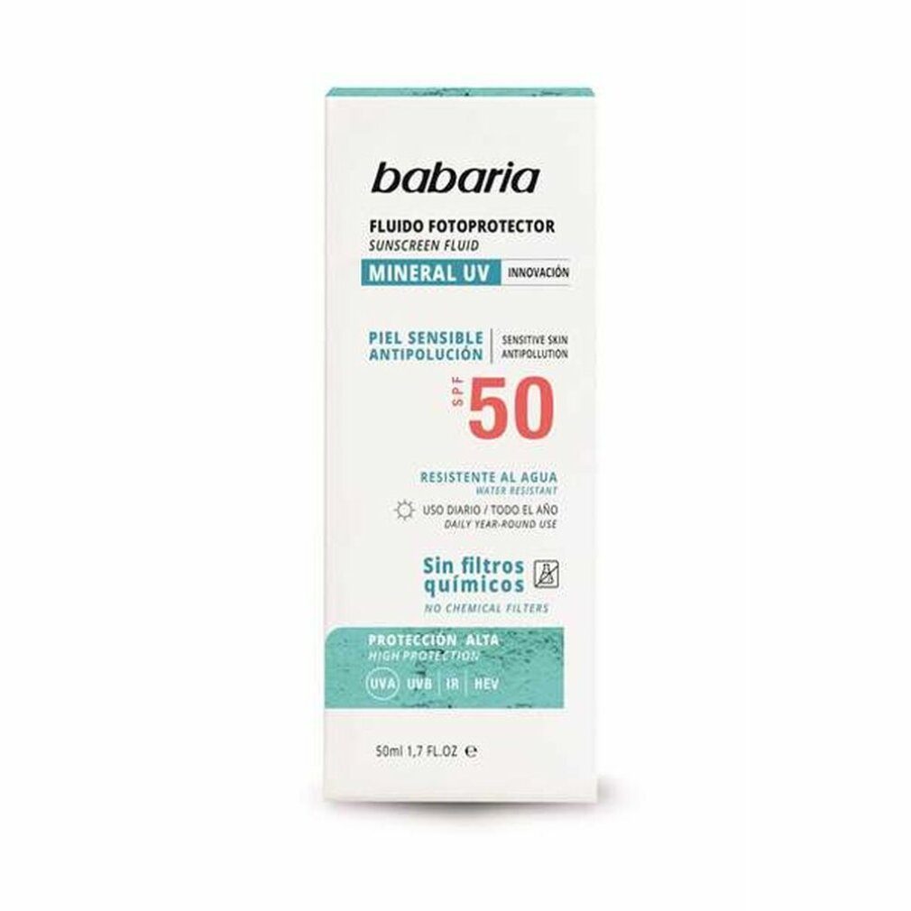 babaria Sonnenschutzcreme Sun Mineral Fotoprotector Facial Fluid Spf50 50ml