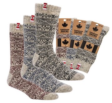 TippTexx 24 Thermosocken 2 Paar Unisex Canadian Socks, THERMO-Wollsocken mit 80% Schafwolle