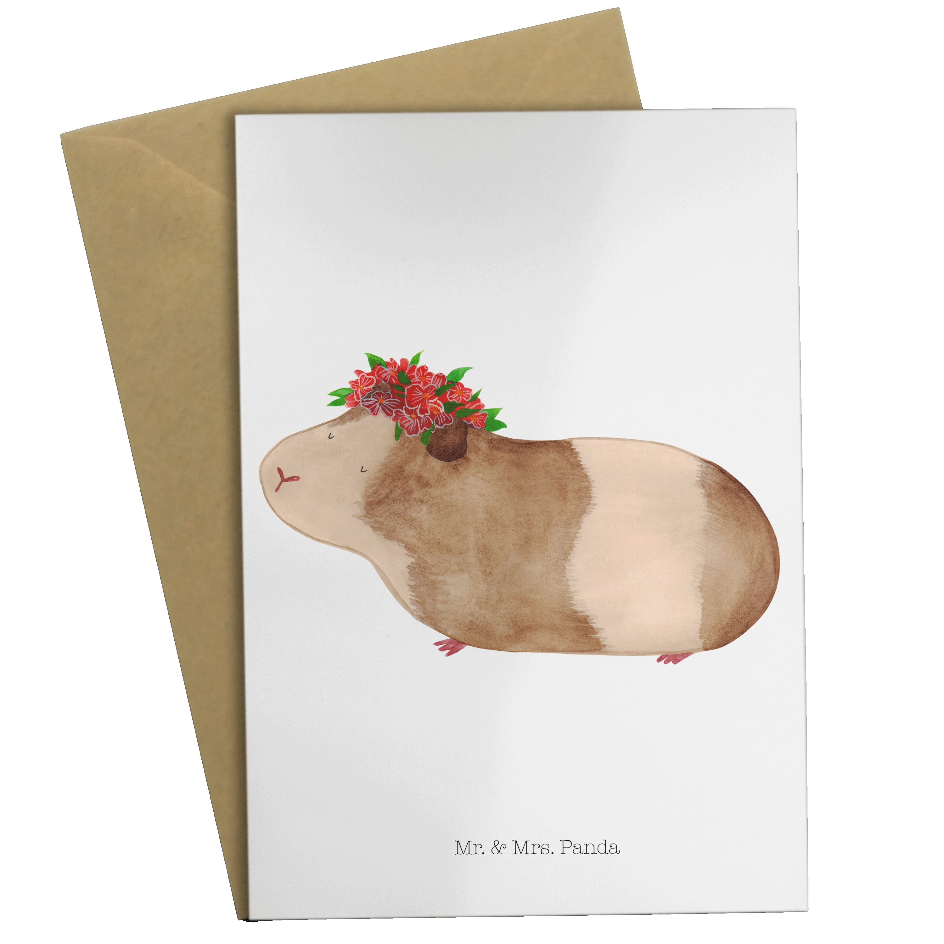 Mr. & Klappkarte, Meerschweinchen Mrs. Tiermotive, weise - Gute - Panda Weiß Geschenk, Grußkarte