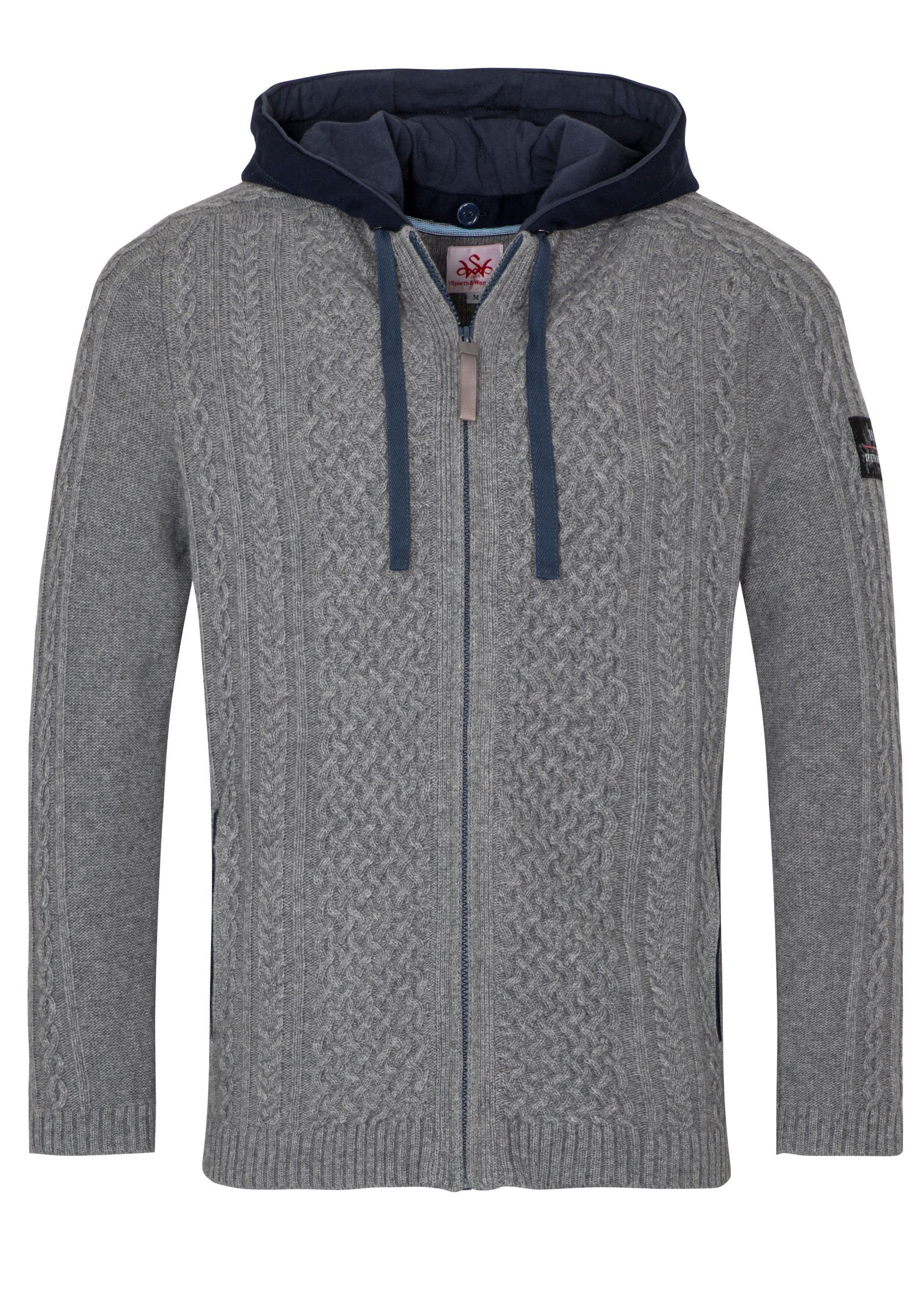 Spieth & Wensky Strickjacke Athan mit Kontrastbesätzen günstig online kaufen