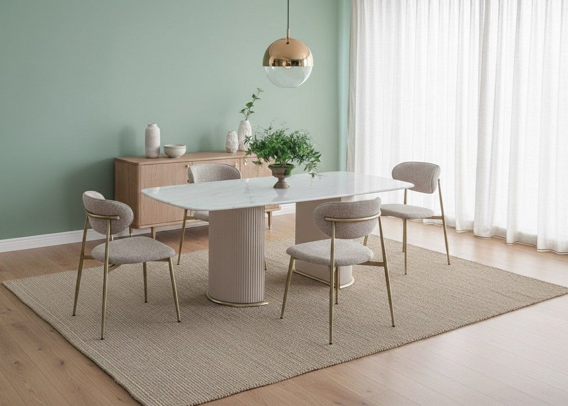 Essgruppe Elegantes 5-teiliges Esszimmer-Set mit Tisch und 4 Stühlen