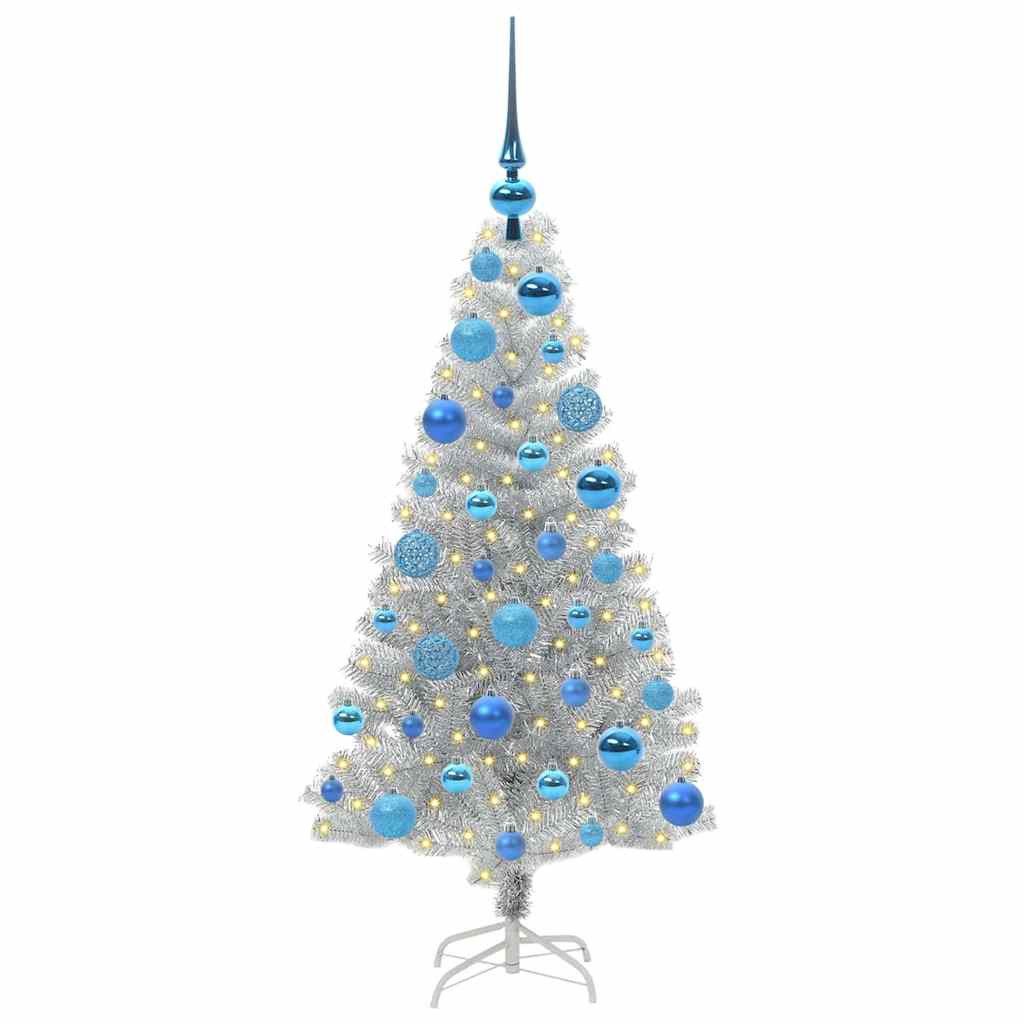 vidaXL Künstlicher Weihnachtsbaum Weihnachtsbaum Silber 120 cm PET