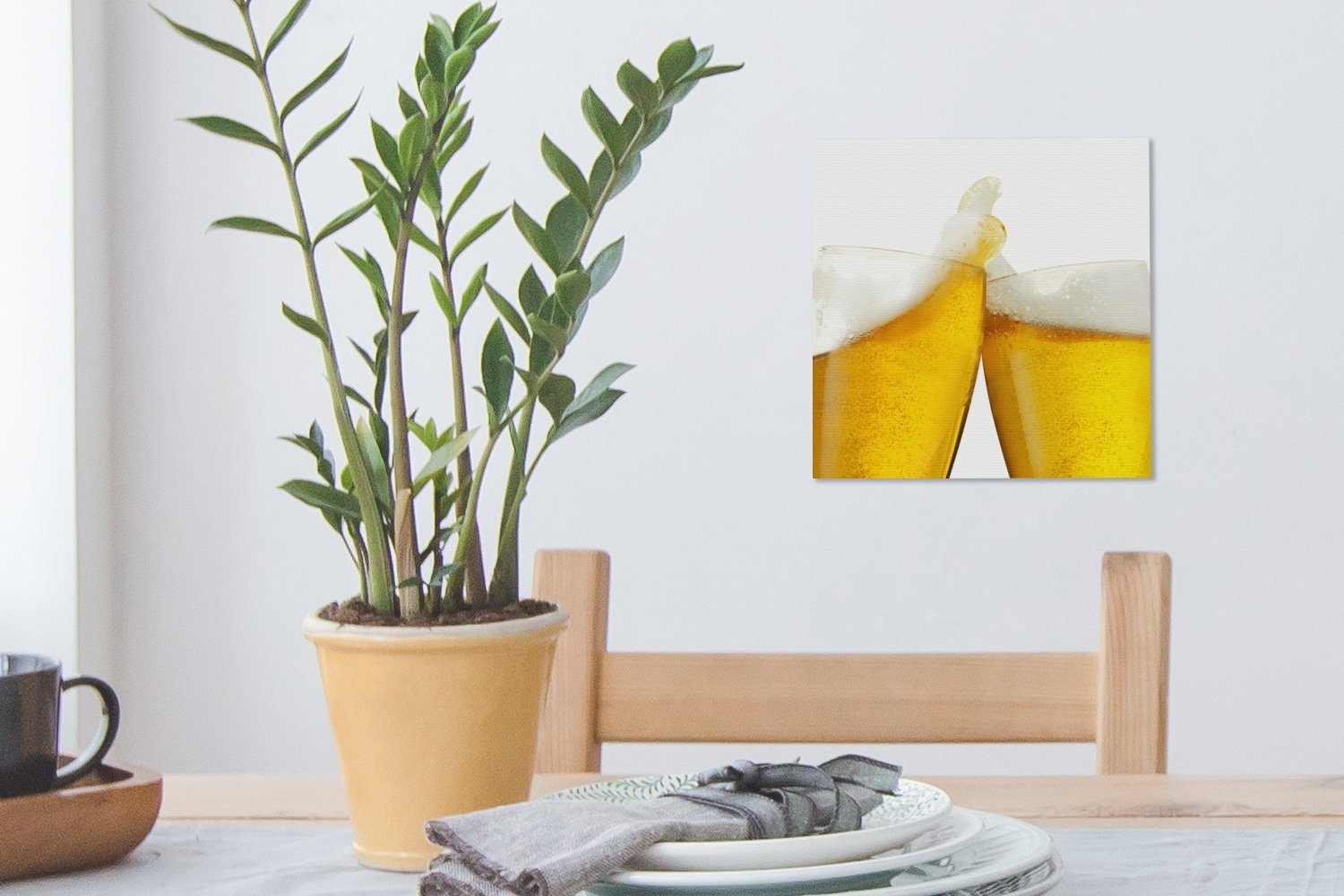 (1 Leinwandbild St), OneMillionCanvasses® weißem Toasting-Biere auf Bilder für Leinwand Schlafzimmer Wohnzimmer Hintergrund,