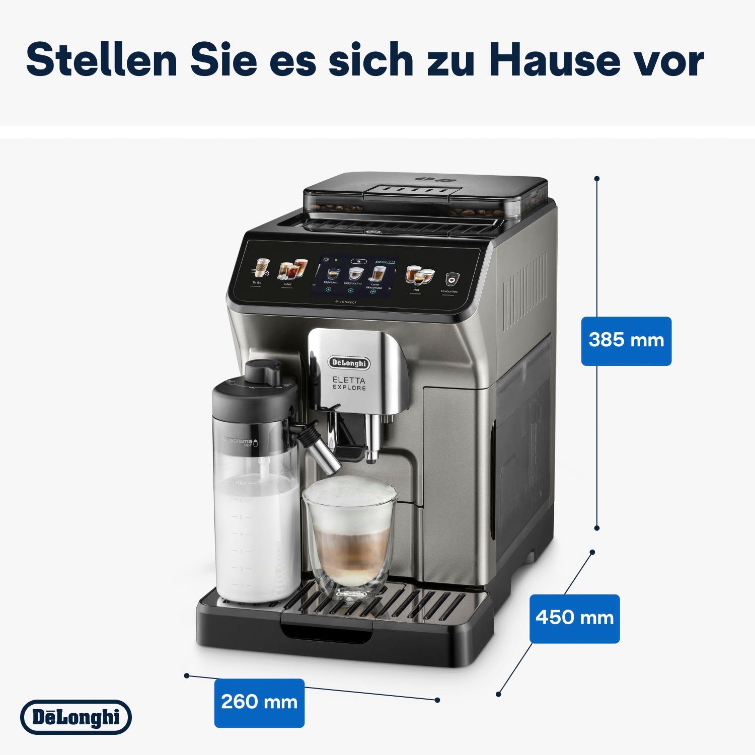 Extraction Kaffeevollautomat Brew Eletta Explore Titan ECAM450.86.T, De'Longhi Cold