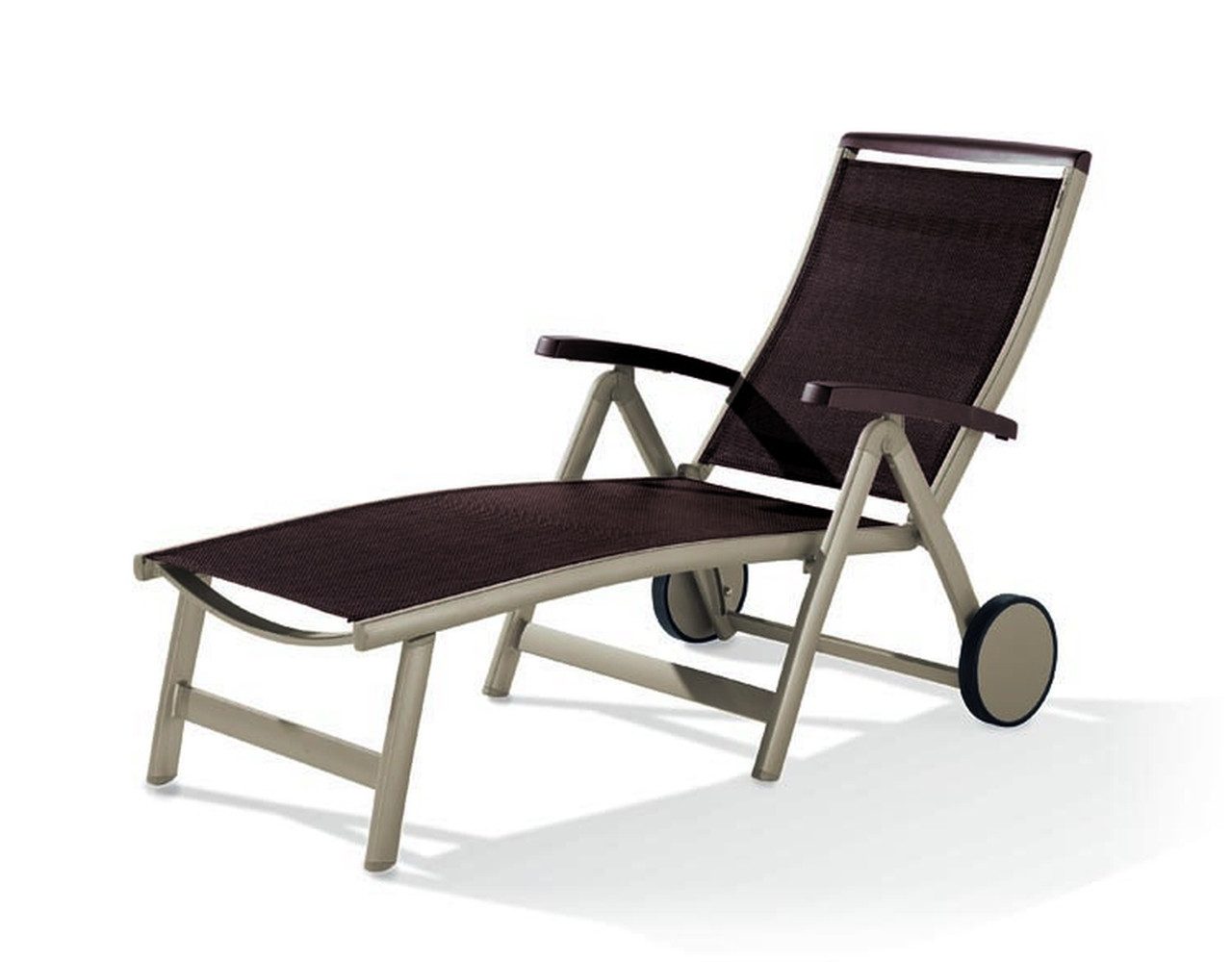 Sieger Gartenmöbel Rollliege in Mocca, Kunstfasergewebe - 193x101x78cm (BxHxT)