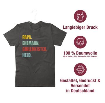Shirtracer T-Shirt Papa Ehemann Grillmeister Held Retro Vintage Effekt Vatertag Geschenk für Papa