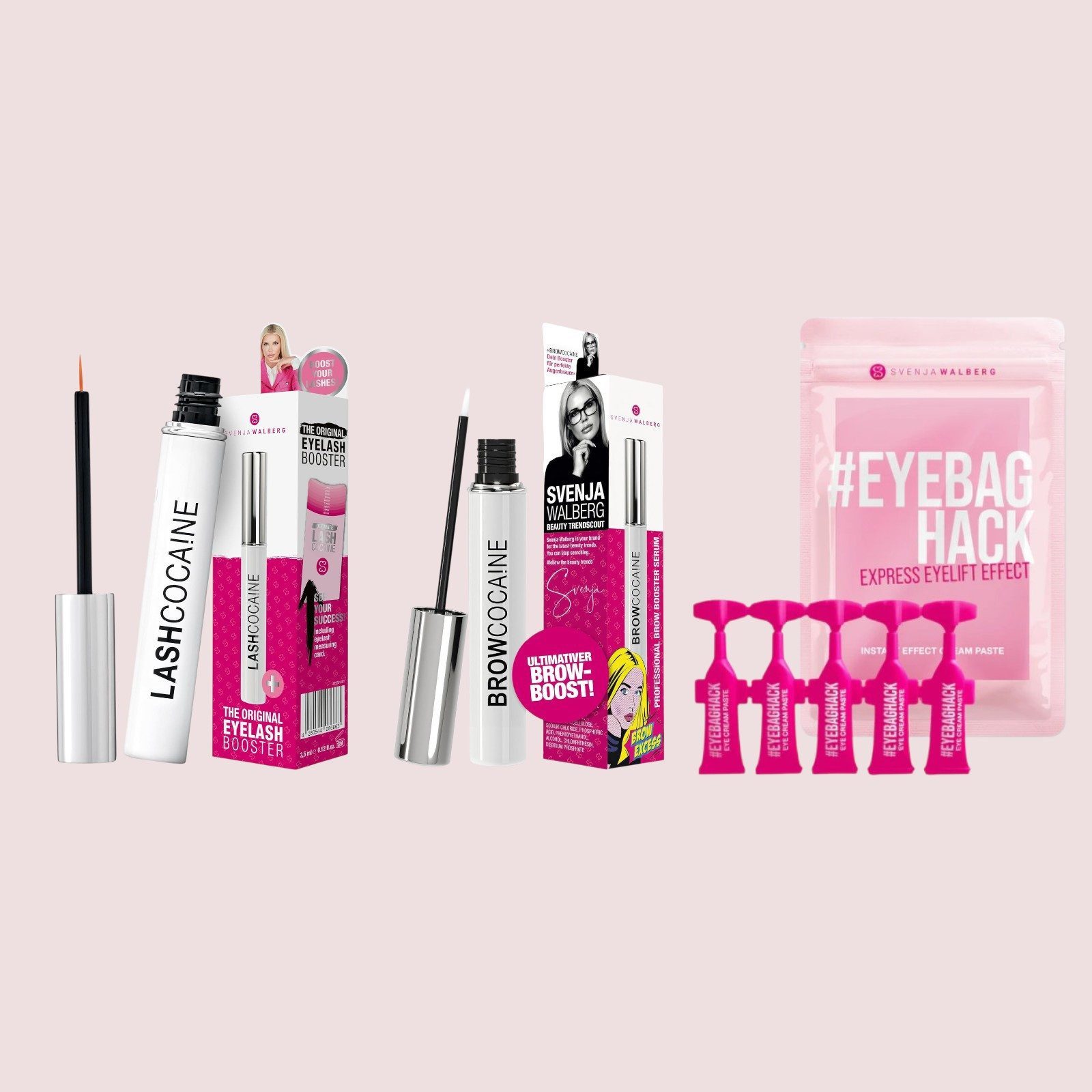 Swenja Walberg Augenpflege-Set Beauty Set – LashCocaine • BrowCocaine • EyebagHack, 3-tlg.