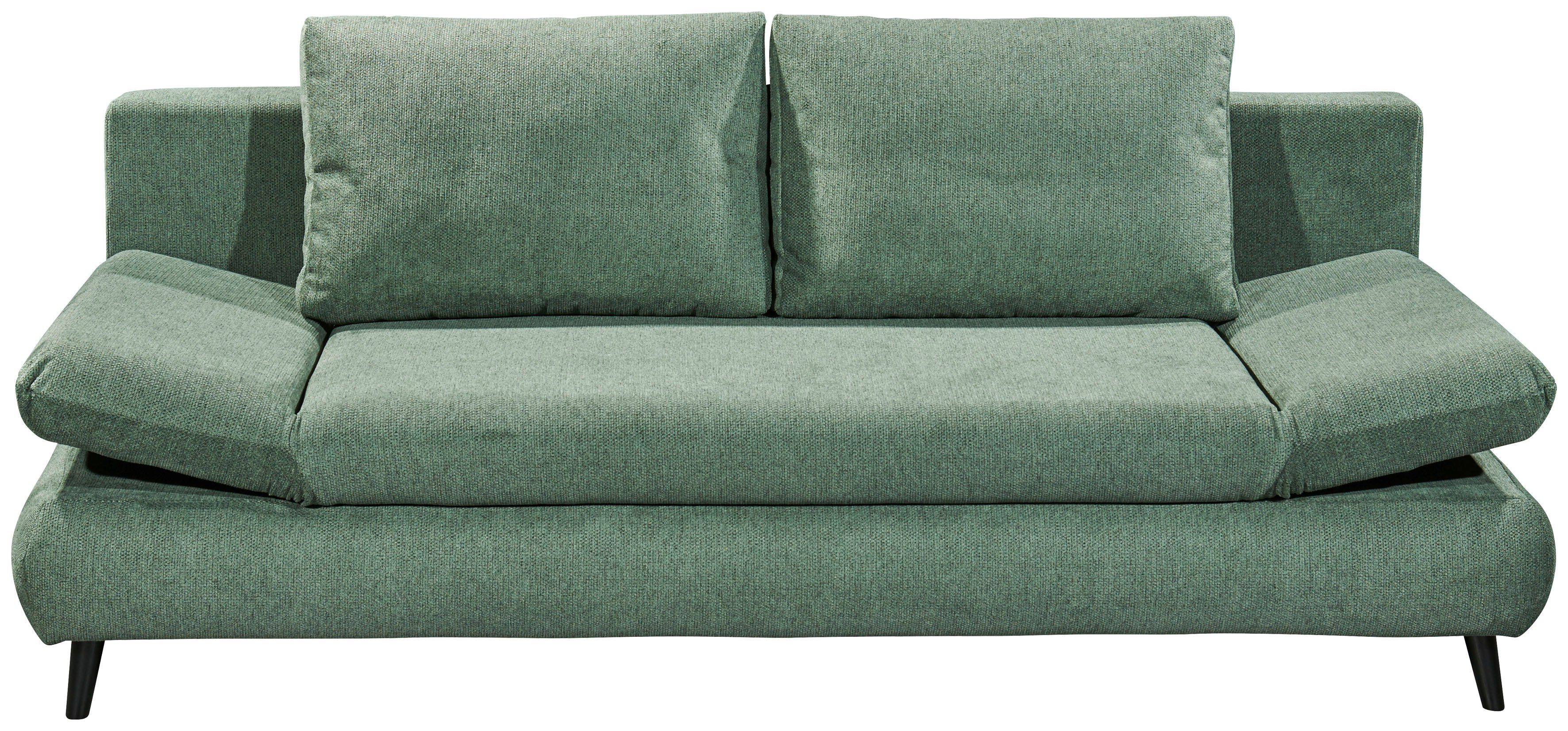 ED EXCITING DESIGN Schlafsofa Sunny, mit Bettfunktion, Armteilverstellung, Bettkasten sowie Rückenkissen winter moss