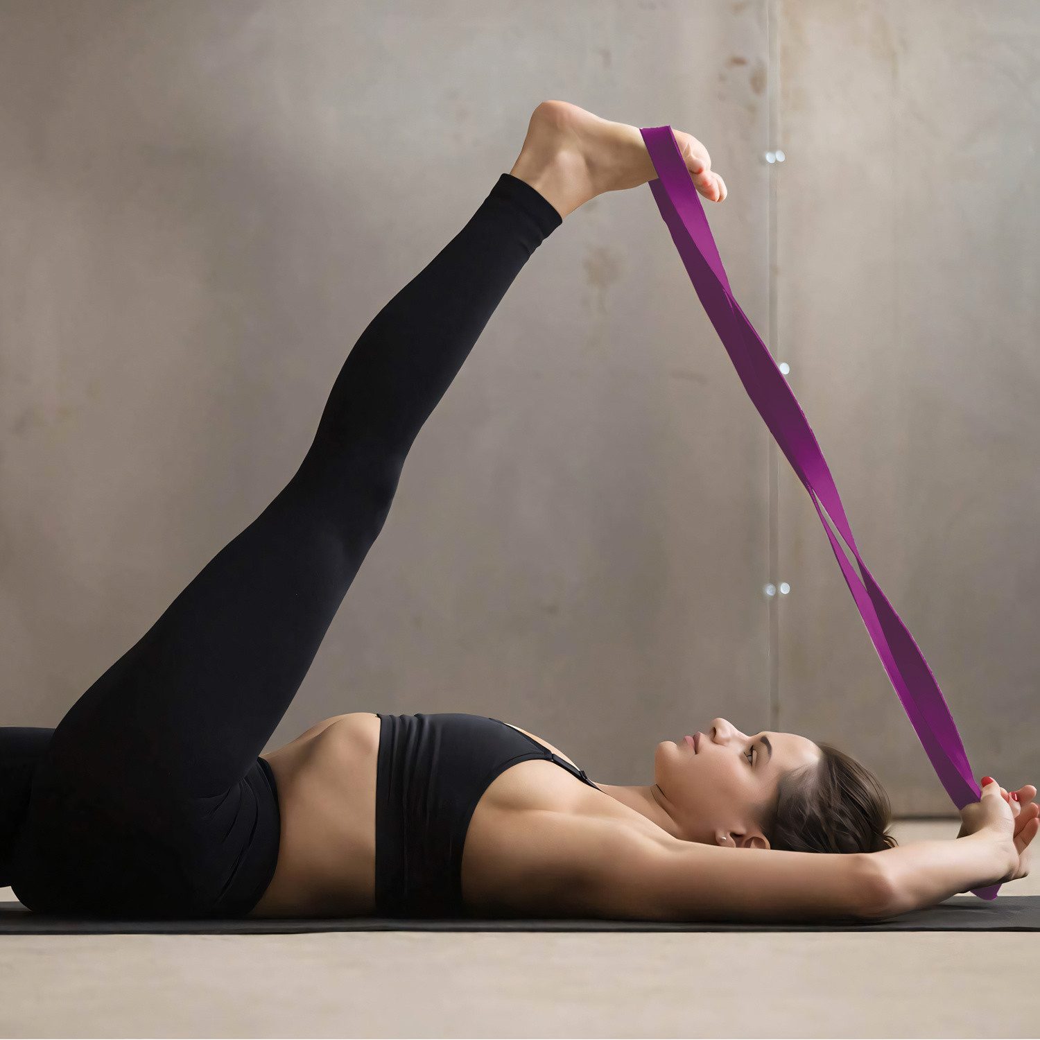 Body & Mind Yogagurt Body & Mind Yogagurt – Baumwolle Yoga Band mit D-Ring für Dehnung, Yoga-Band mit D-Ring-Verschluss