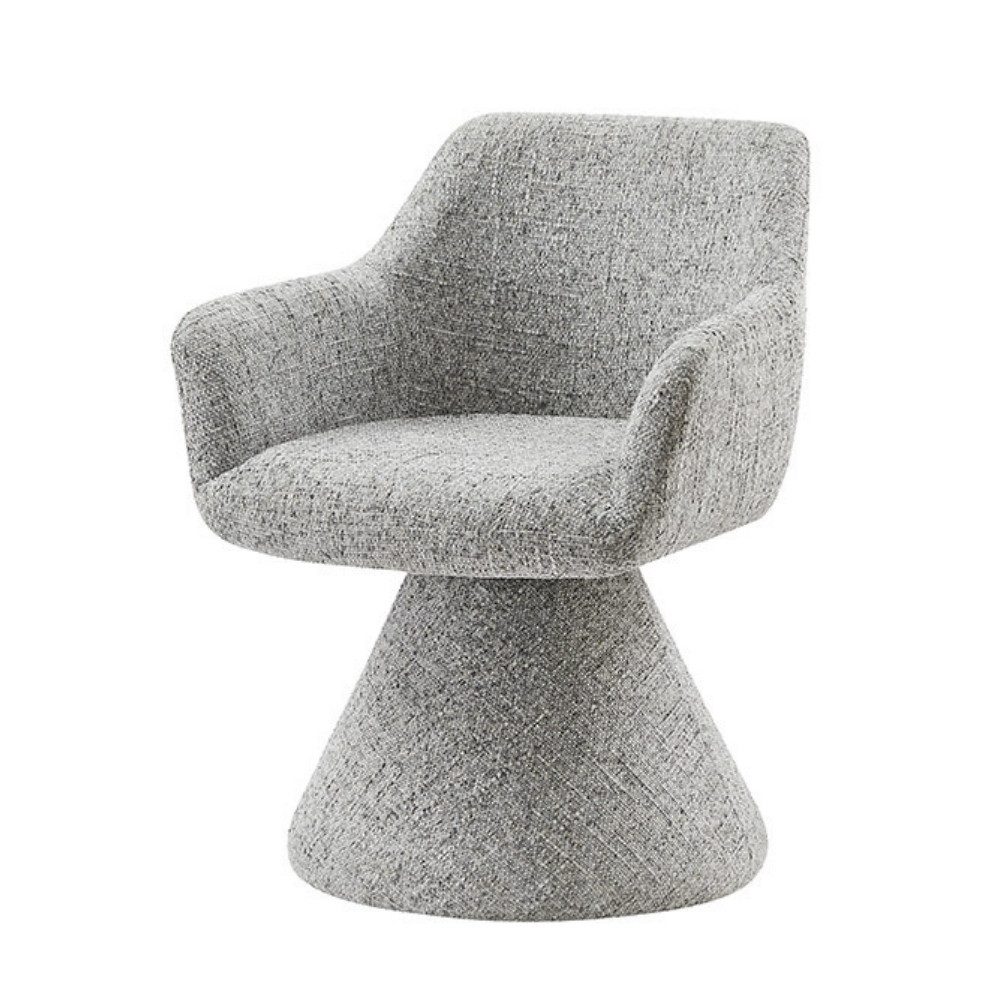 LebensWohnArt Stuhl Komfortstuhl mit Drehfunktion BIENTO grau Chenille 180° Auto-Return