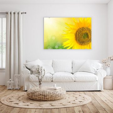 Primedeco Glasbild Wandbild Sonnenblume im Lichtg mit Aufhängung, Blumen