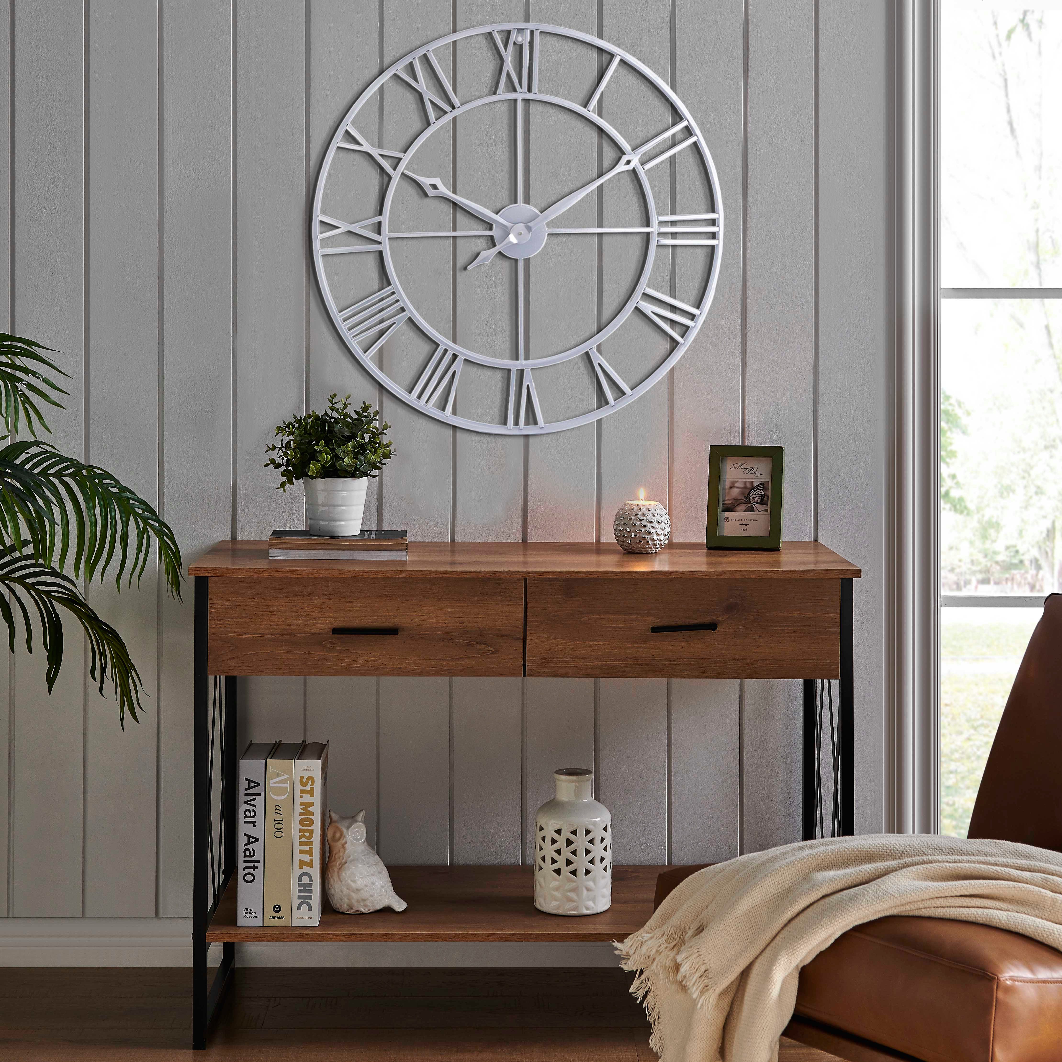 Samilito Wanduhr im Vintage-Stil Rund mit Robuster 2cm dicker Rahmen,römisc günstig online kaufen