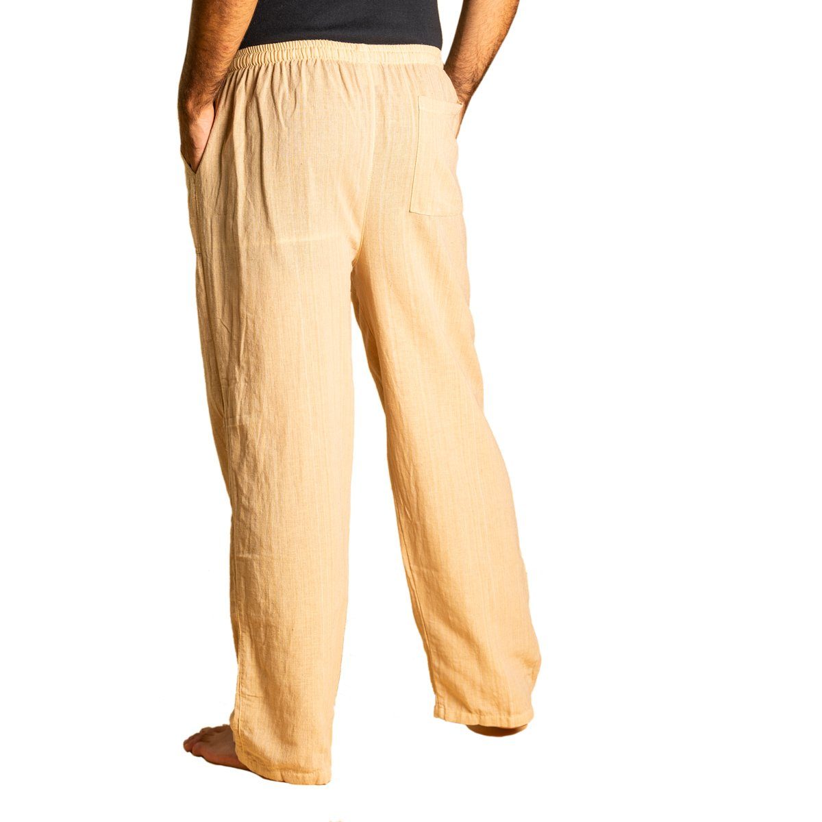 PANASIAM Stoffhose Bundhose Lini bequeme Unisex Stoffhose aus 100% Baumwolle für Damen und Herren Freizeithose mit Taschen Relaxhose bequeme Sommerhose