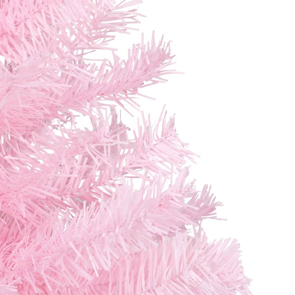 vidaXL Künstlicher Weihnachtsbaum 180 x 90 cm Künstlicher Weihnachtsbaum mit Ständer Rosa 180 cm PVC