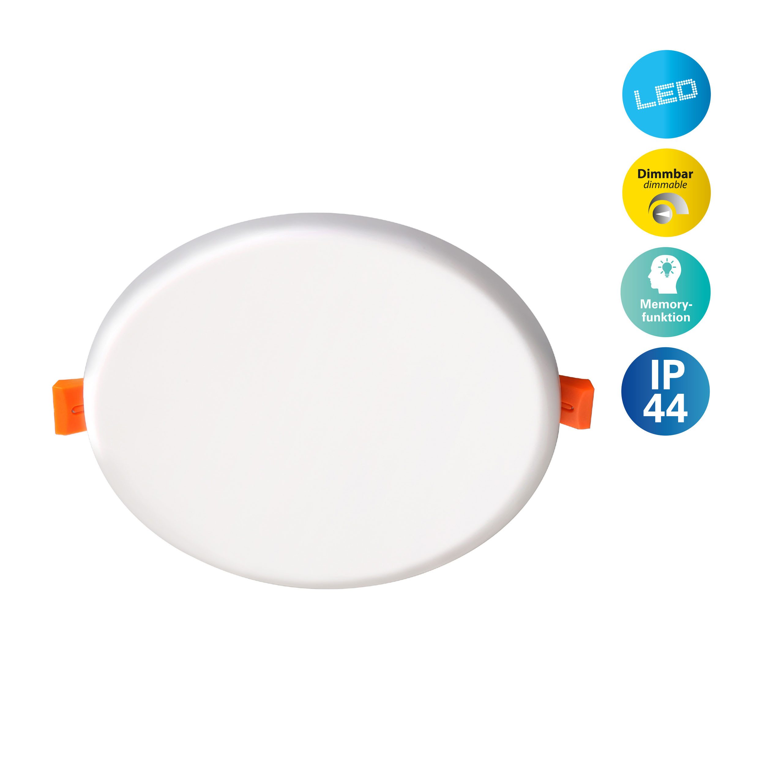 näve LED Einbauleuchte Suma, Dimmfunktion, LED wechselbar, Warmweiß, Lichtfarbe warmweiß, dimmbar