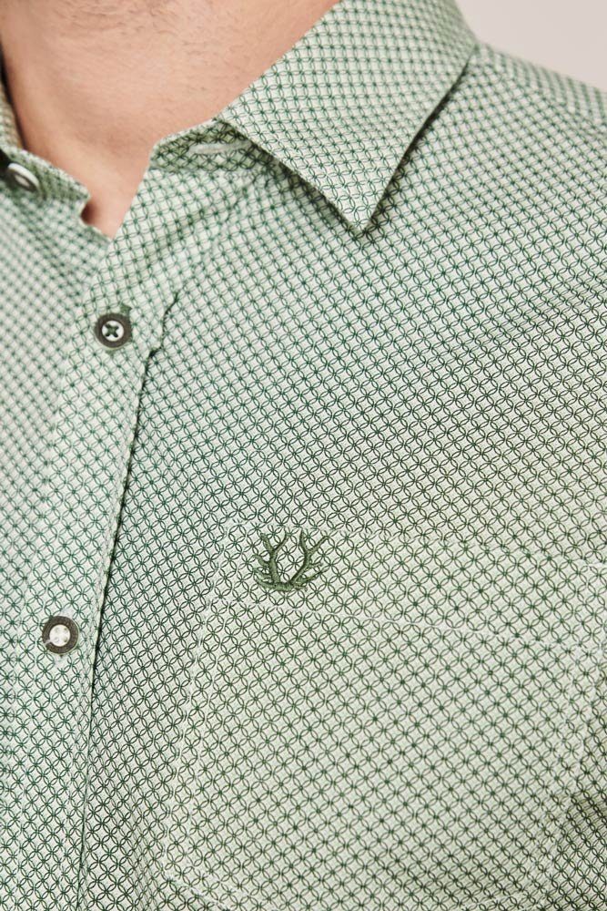 mit Grün 911765, KRÜGER Herrenhemd 'Igor' Trachtenhemd Muster BUAM