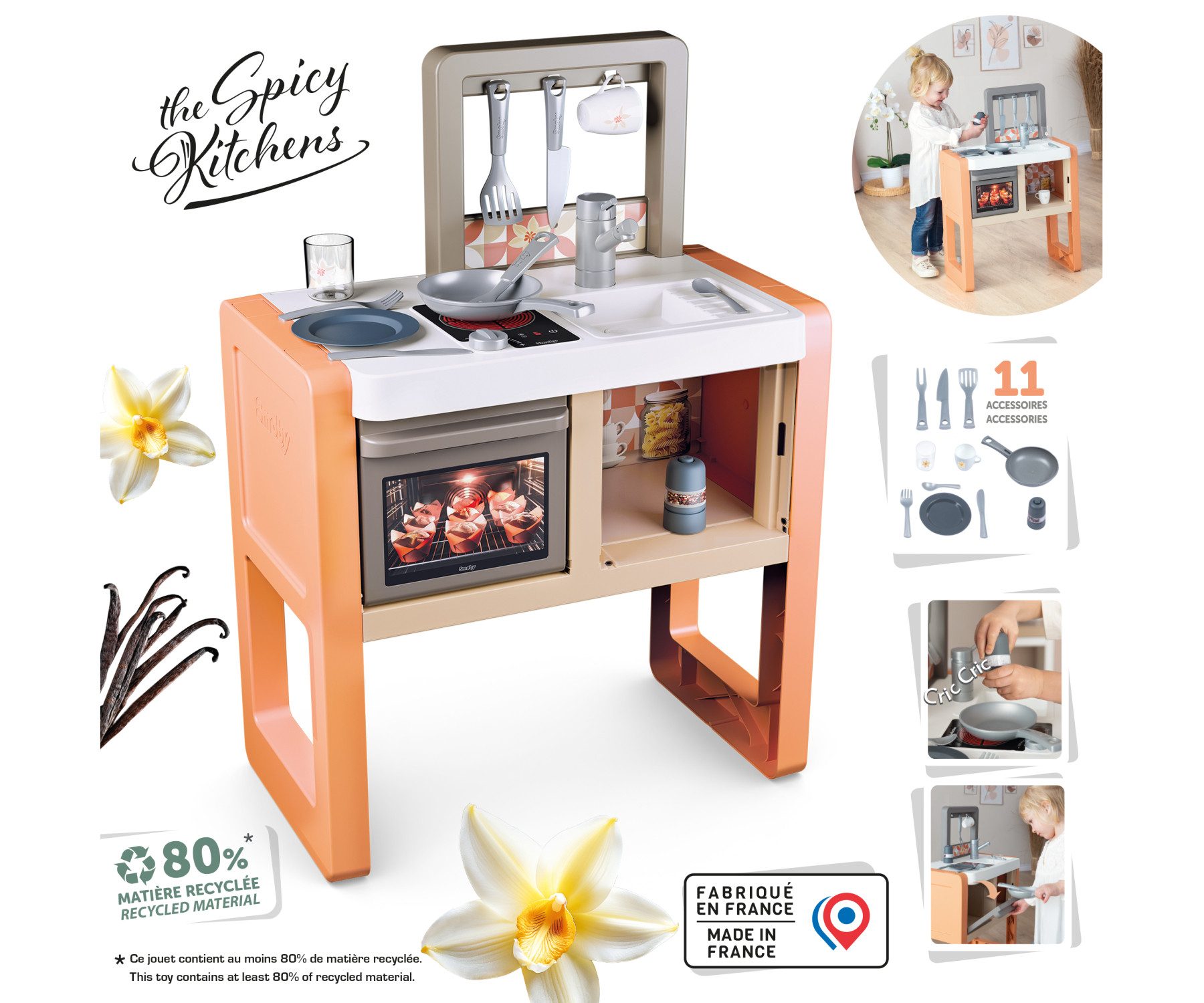 Smoby Spielküche Vanille Kunststoff, mit Geräusch